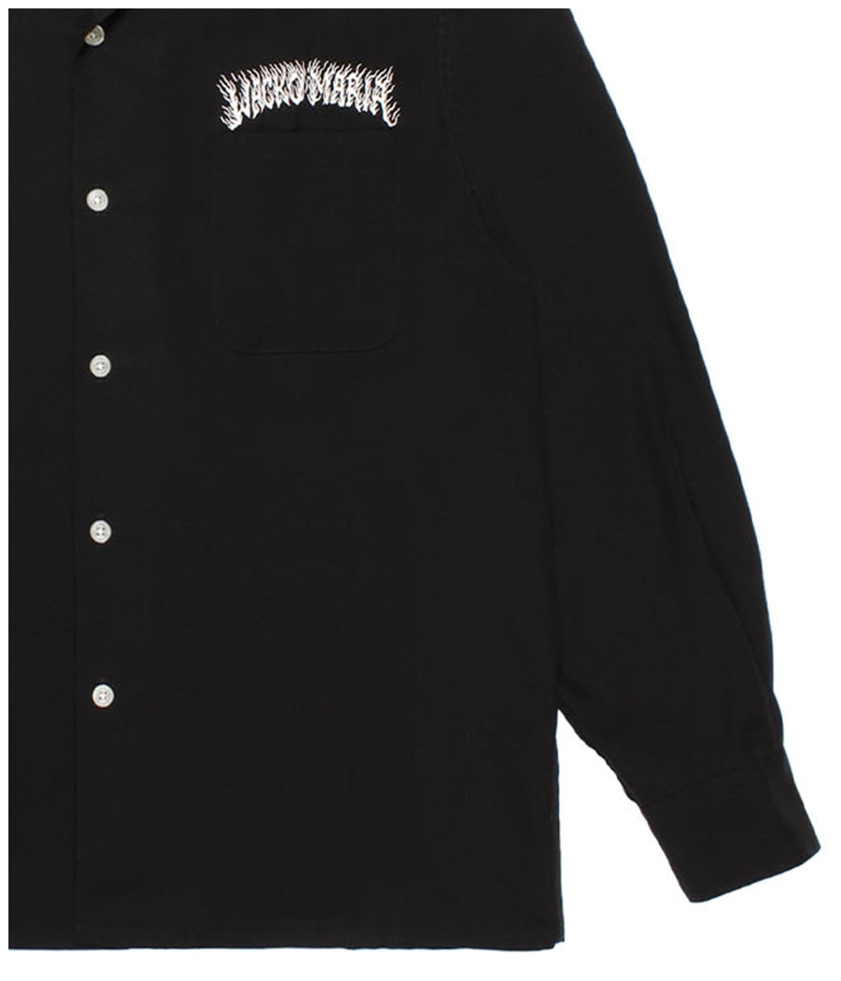 TIM LEHI / 50'S OPEN COLLAR SHIRT (TYPE-2)【BLACK】