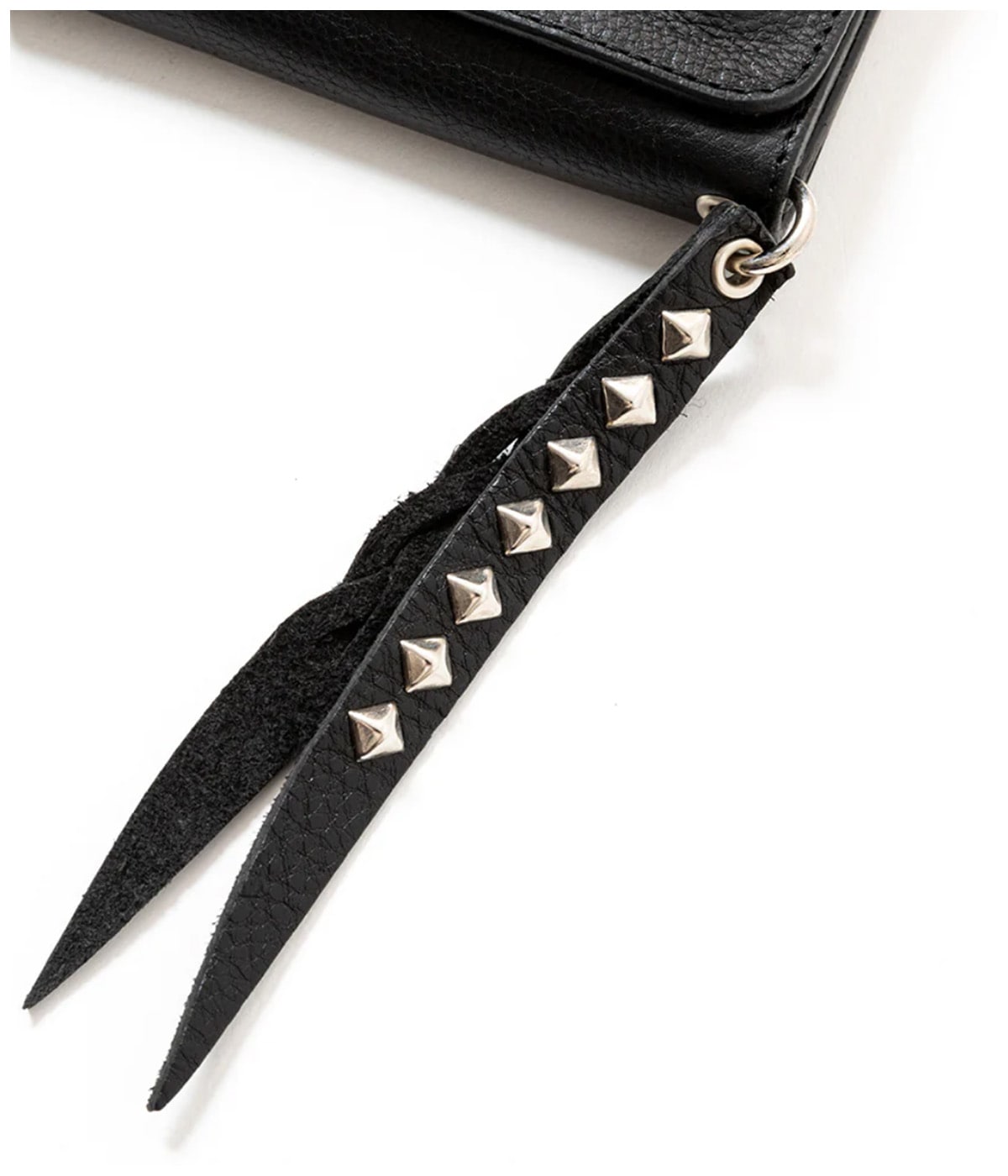 小物 CALEE STUDS LEATHER FLAP HALF WALLET PLANE LEATHER FLAP HALF WALLET -STUDS CHARM-【BLACK】｜CALEE