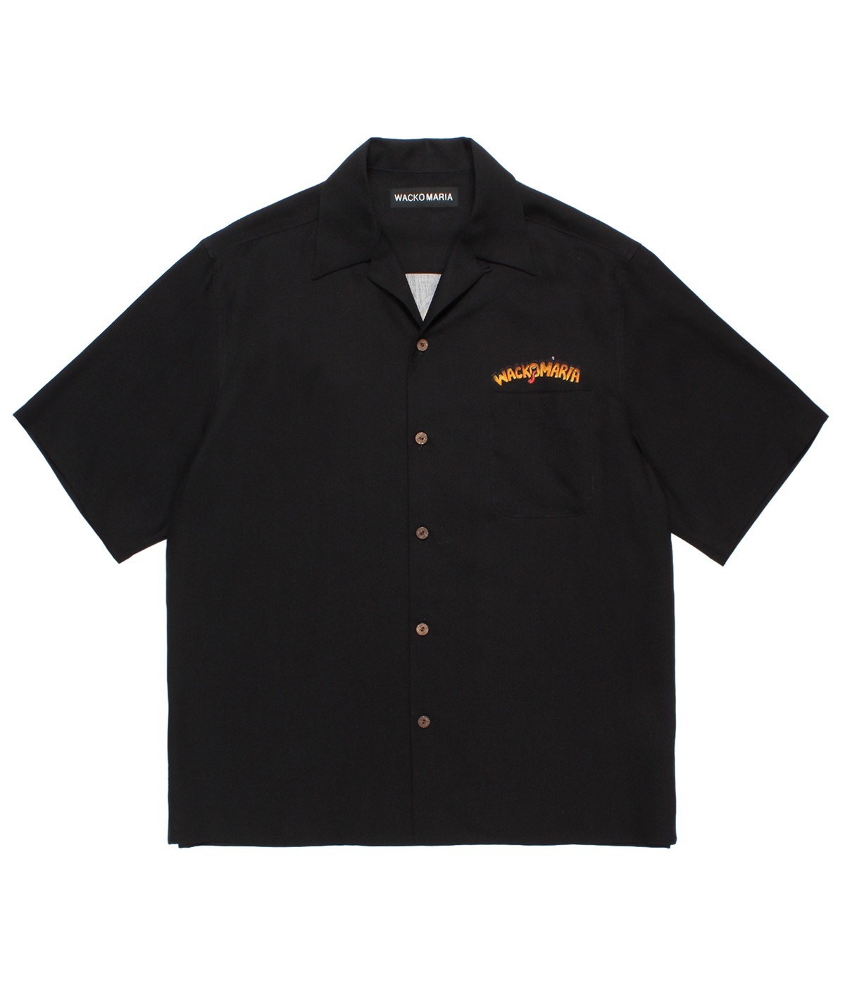 WACKO MARIA × TIM LEH オープンカラーシャツ　黒ブラックXL TIM LEHI / 50'S OPEN COLLAR SHIRT【BLACK】｜WACKO MARIA｜MELTING