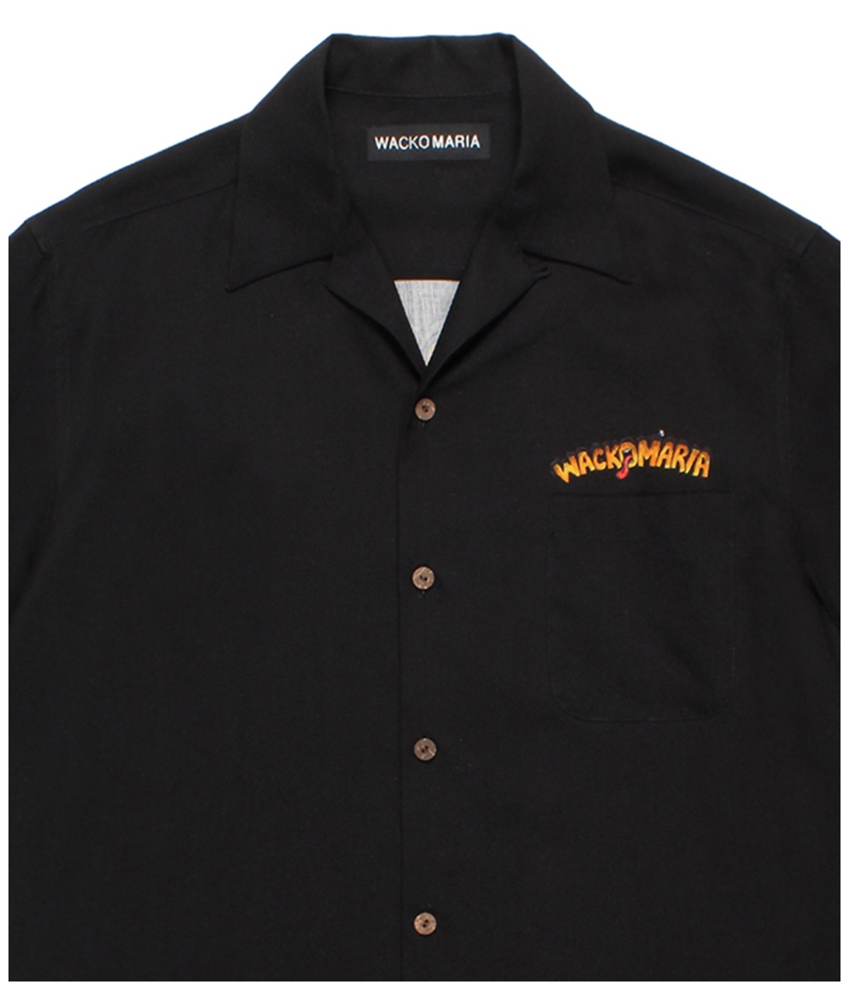 TIM LEHI / 50'S OPEN COLLAR SHIRT【BLACK】｜WACKO MARIA｜MELTING