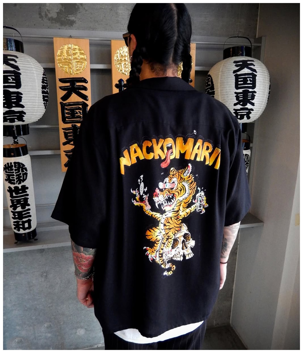 TIM LEHI / 50'S OPEN COLLAR SHIRT【BLACK】｜WACKO MARIA｜MELTING