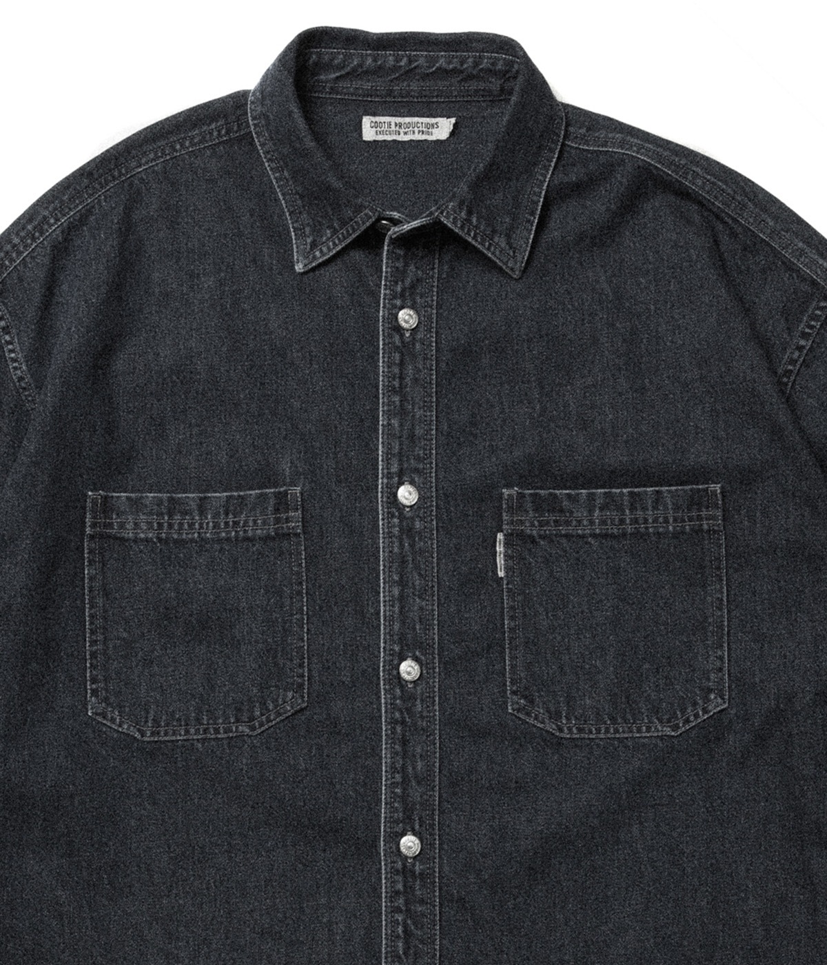cootie Denim Work Shirt black fade