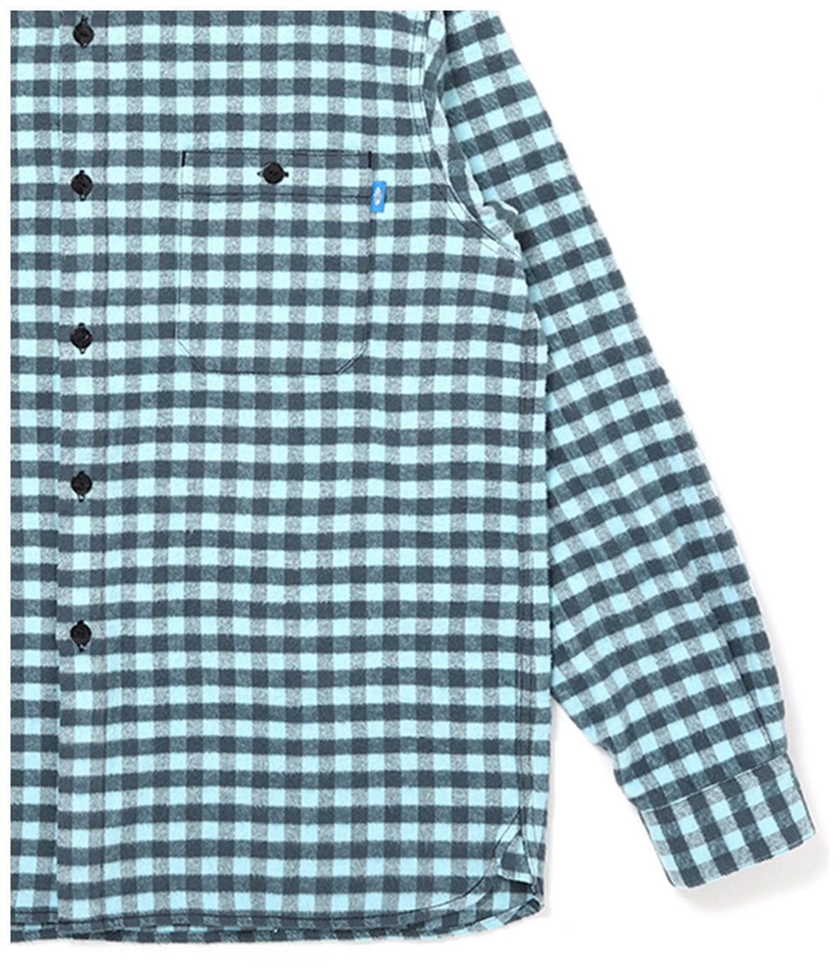 GINGHAM FLANNEL SHIRT【TURQUOISE】