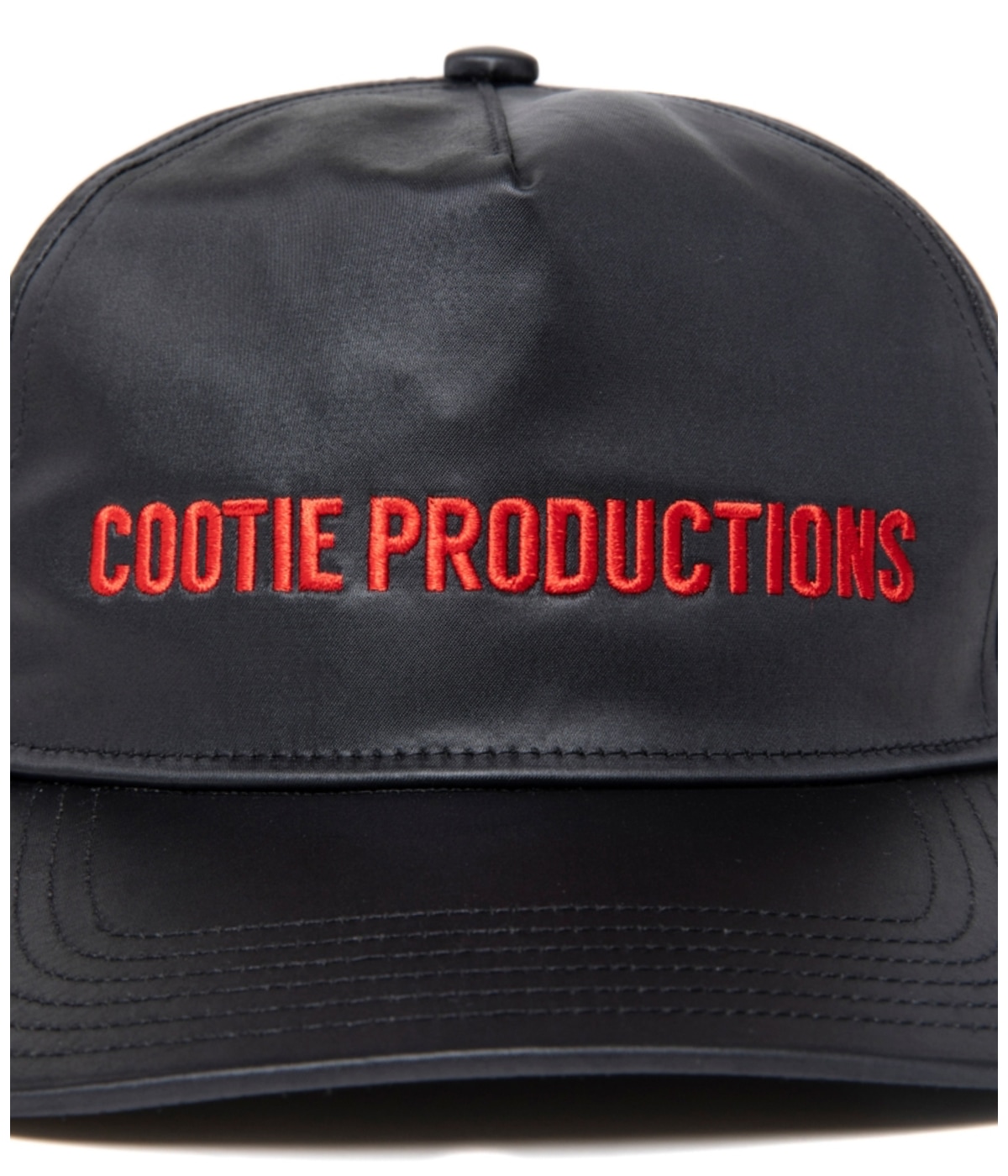 Coated Satin 5 Panel Cap(Black×Red) Damp Coated Satin 5 Panel Cap【BLACK×RED】｜COOTIE