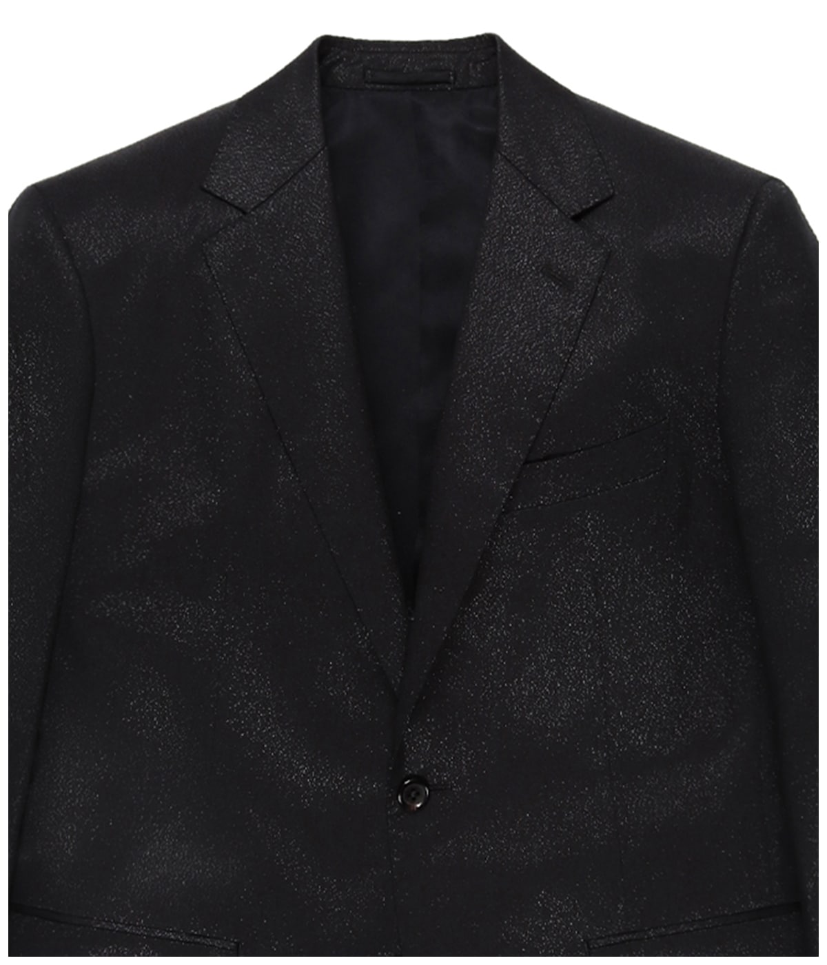 DORMEUIL / GLITTER SINGLE BREASTED JACKET (TYPE-2)【BLACK-SILVER】