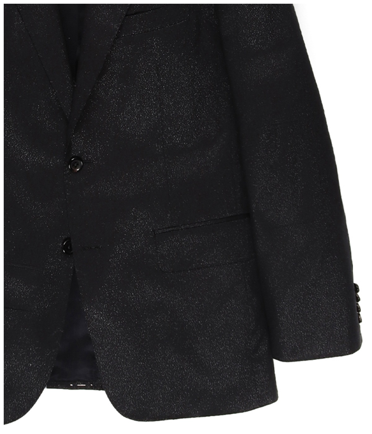 DORMEUIL / GLITTER SINGLE BREASTED JACKET (TYPE-2)【BLACK-SILVER】