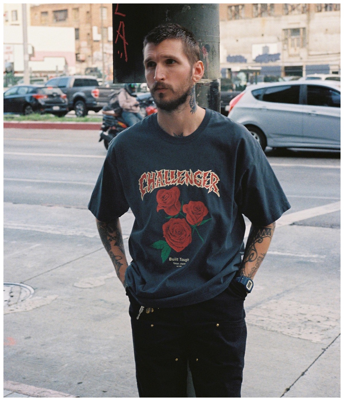 PIGMENT ROSE TEE【RED ROSE】｜CHALLENGER｜MELTING POT（正規取扱店
