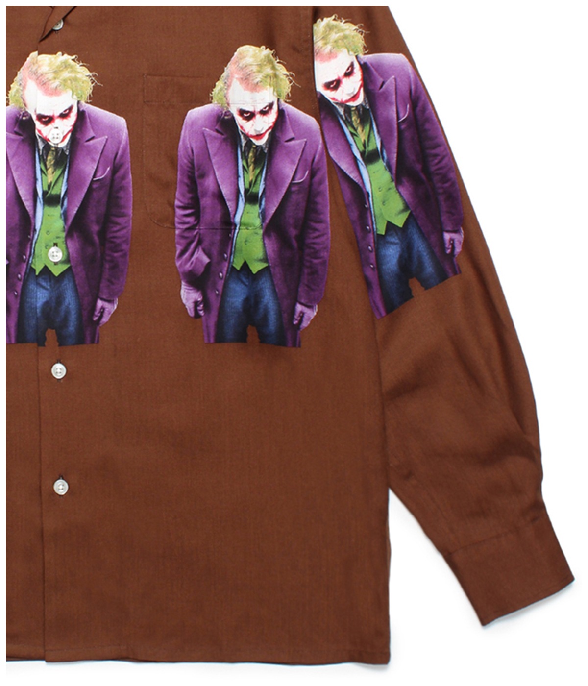 THE DARK KNIGHT TRILOGY / L/S HAWAIIAN SHIRT (TYPE-1)【BROWN】