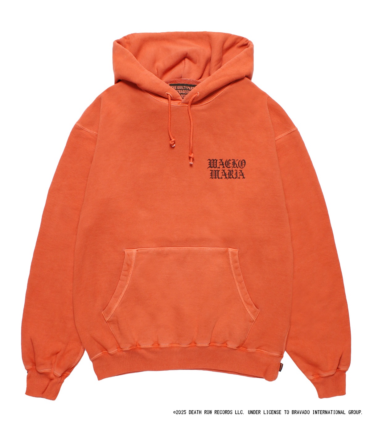 DEATH ROW RECORDS / GARMENT DYED HOODED SWEAT SHIRT【ORANGE