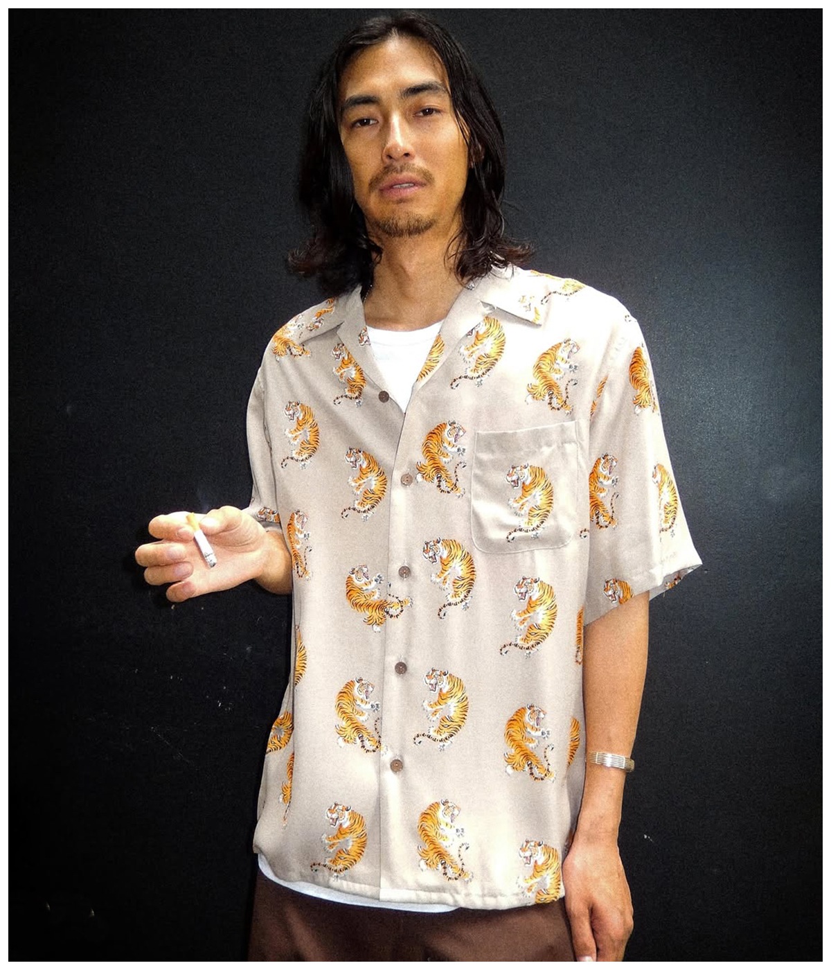 チャムさん　激レア！MABO  HAWAII TEAM 袖革ス TIM LEHI / HAWAIIAN SHIRT S/S (TYPE-2)【GRAY】｜WACKO MARIA