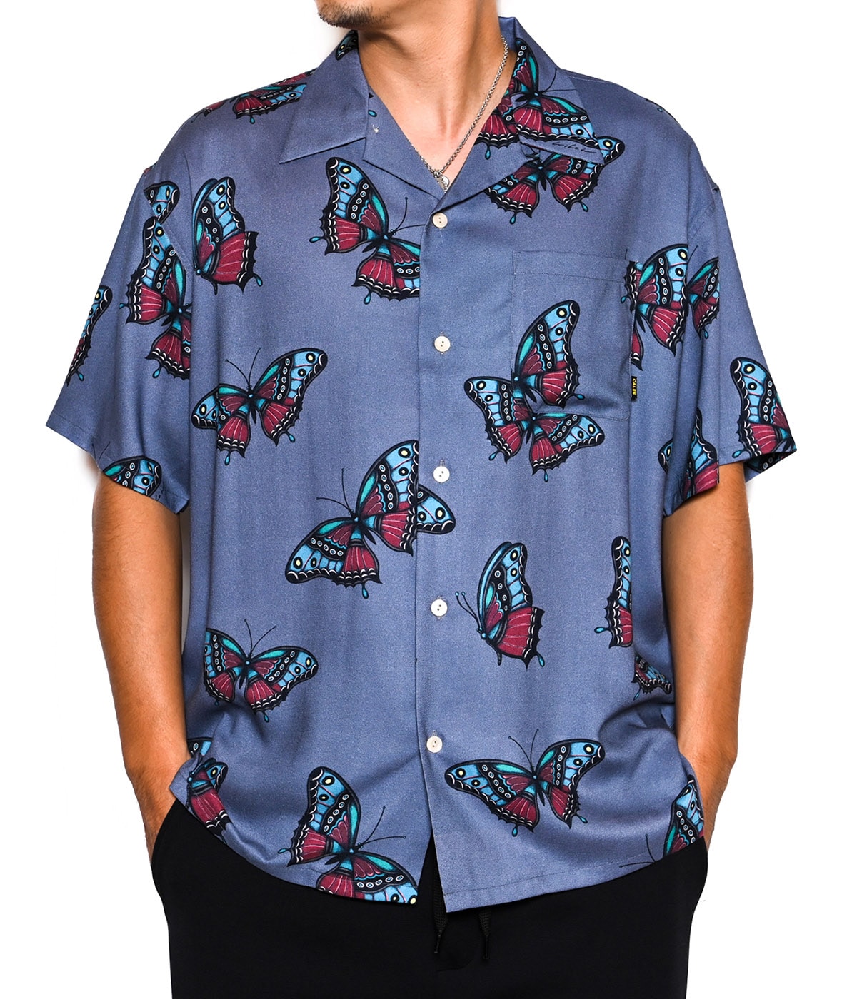 MIHO MURAKAMI CL BUTTERFLY PATTERN S/S SHIRT【WHITE】｜CALEE