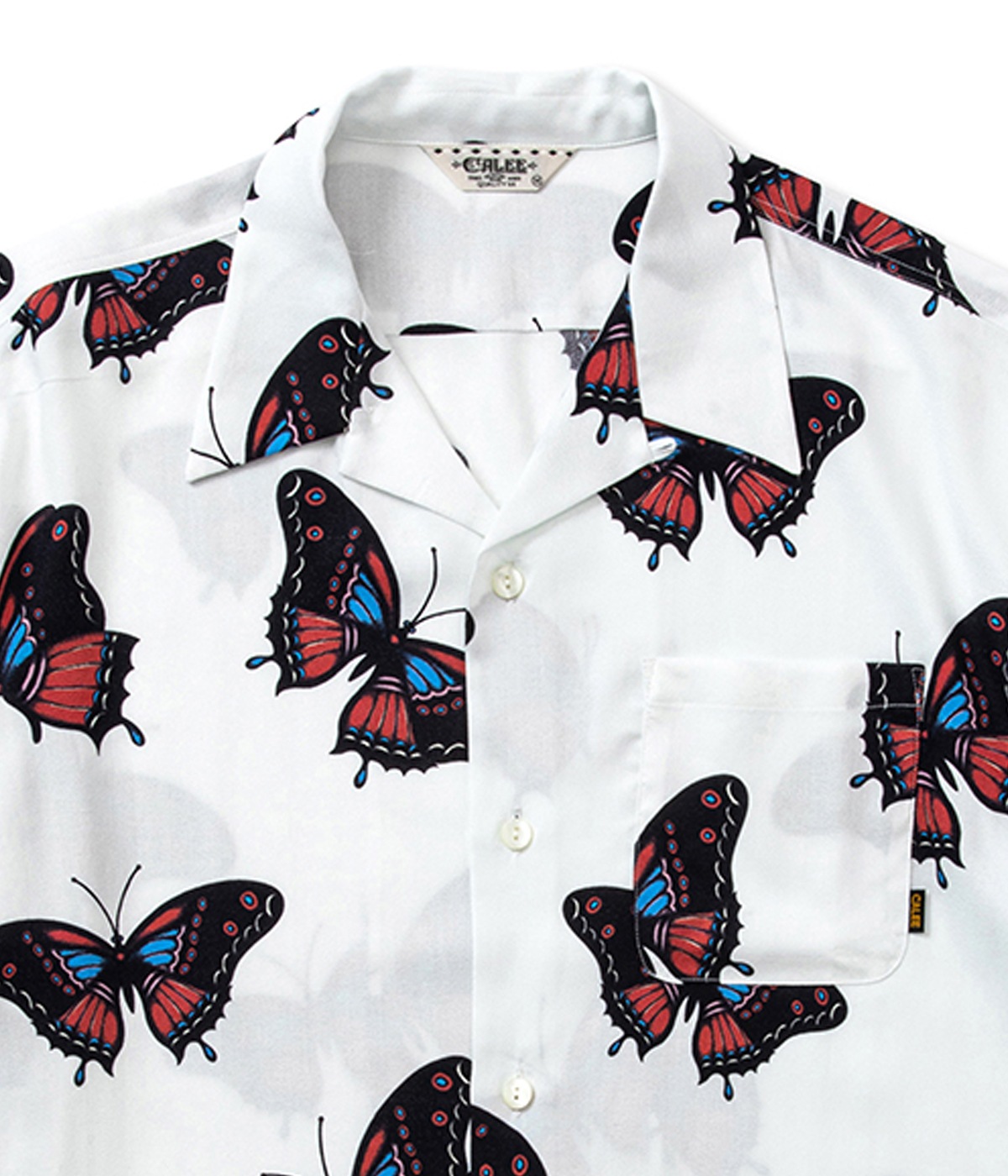 MIHO MURAKAMI CL BUTTERFLY PATTERN S/S SHIRT【WHITE】｜CALEE