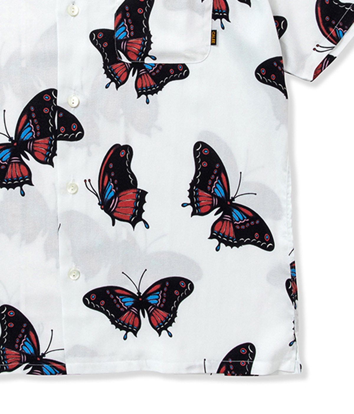 MIHO MURAKAMI CL BUTTERFLY PATTERN S/S SHIRT【WHITE】｜CALEE