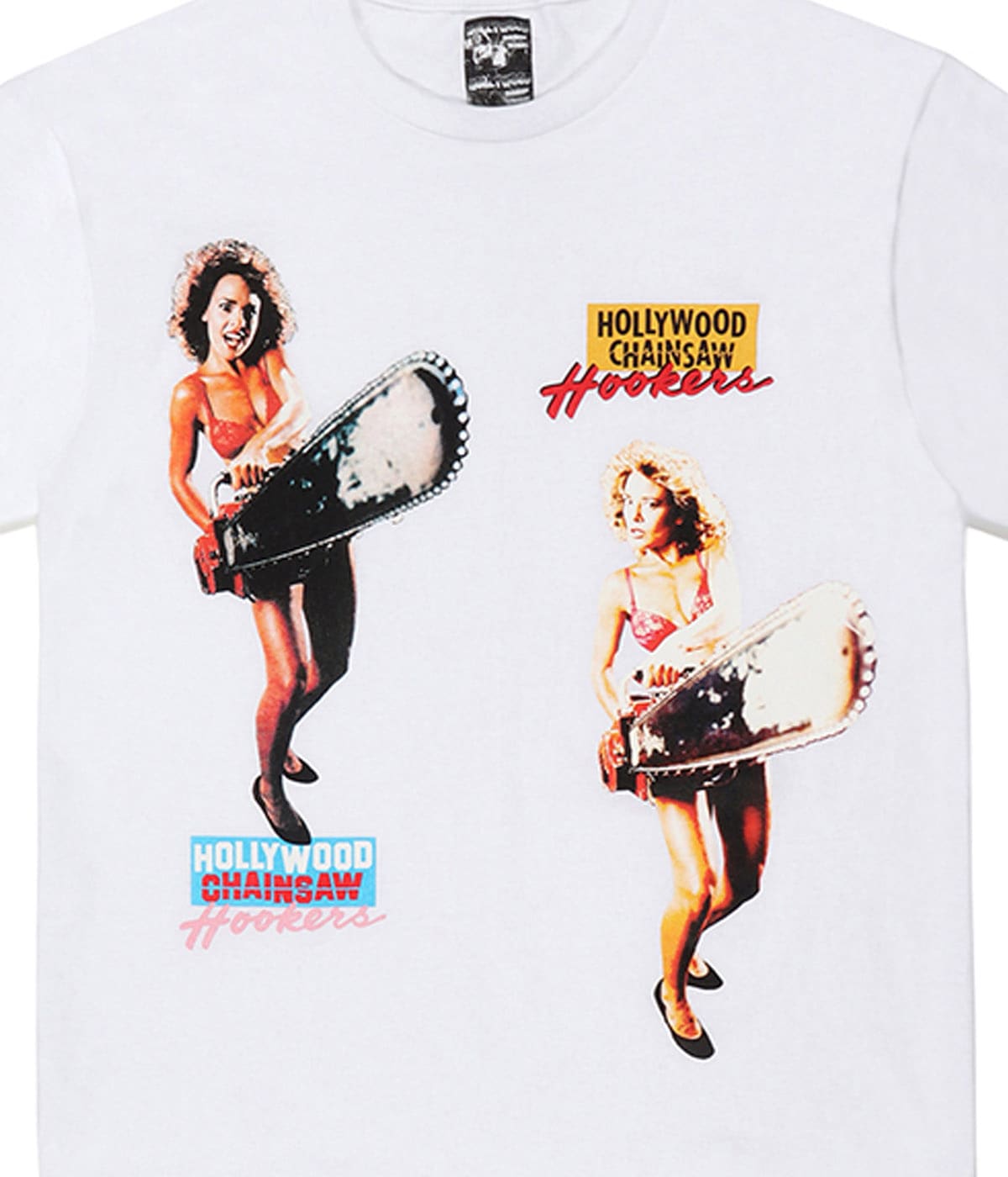 HOLLYWOOD CHAINSAW HOOKERS / CREW NECK T-SHIRT (TYPE-3)【WHITE