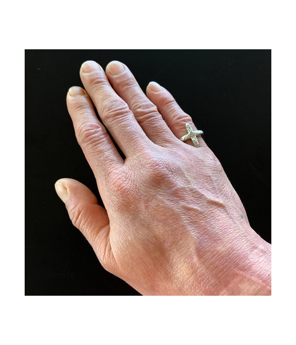 Engraved Cross Ring【SILVER950】
