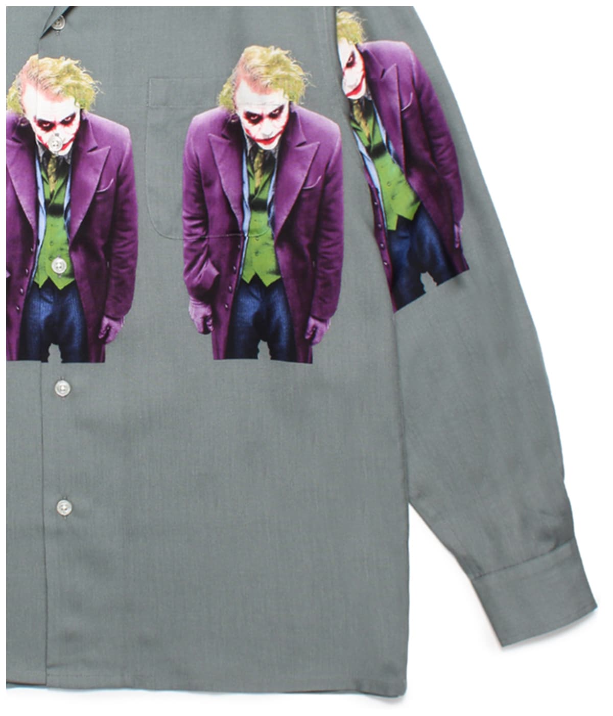 THE DARK KNIGHT TRILOGY / L/S HAWAIIAN SHIRT (TYPE-1)【GRAY