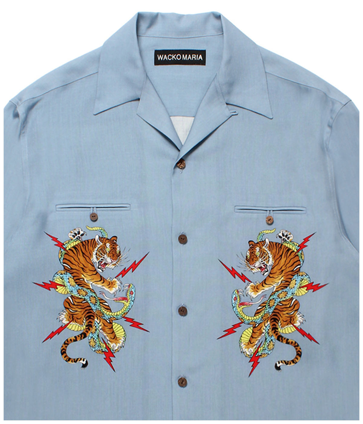 TIM LEHI / 50'S OPEN COLLAR SHIRT【BLUE】