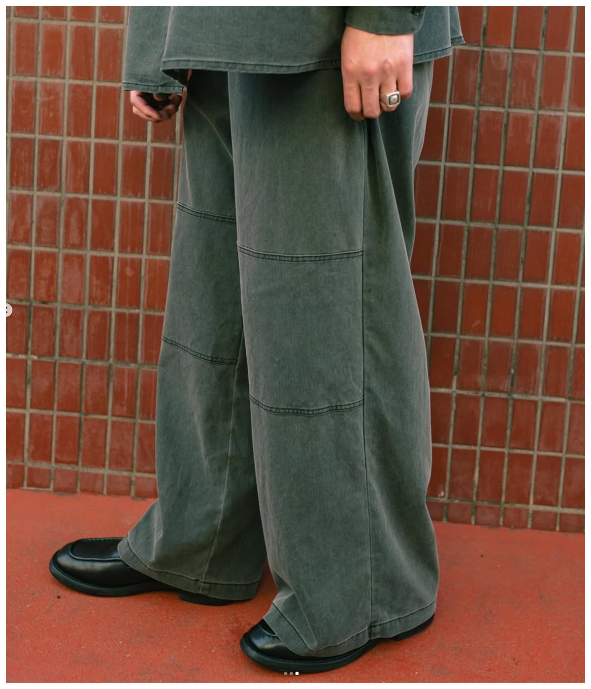 Pigment Coating T/R Twill Double Knee Work Trousers【DUSTY BLACK】