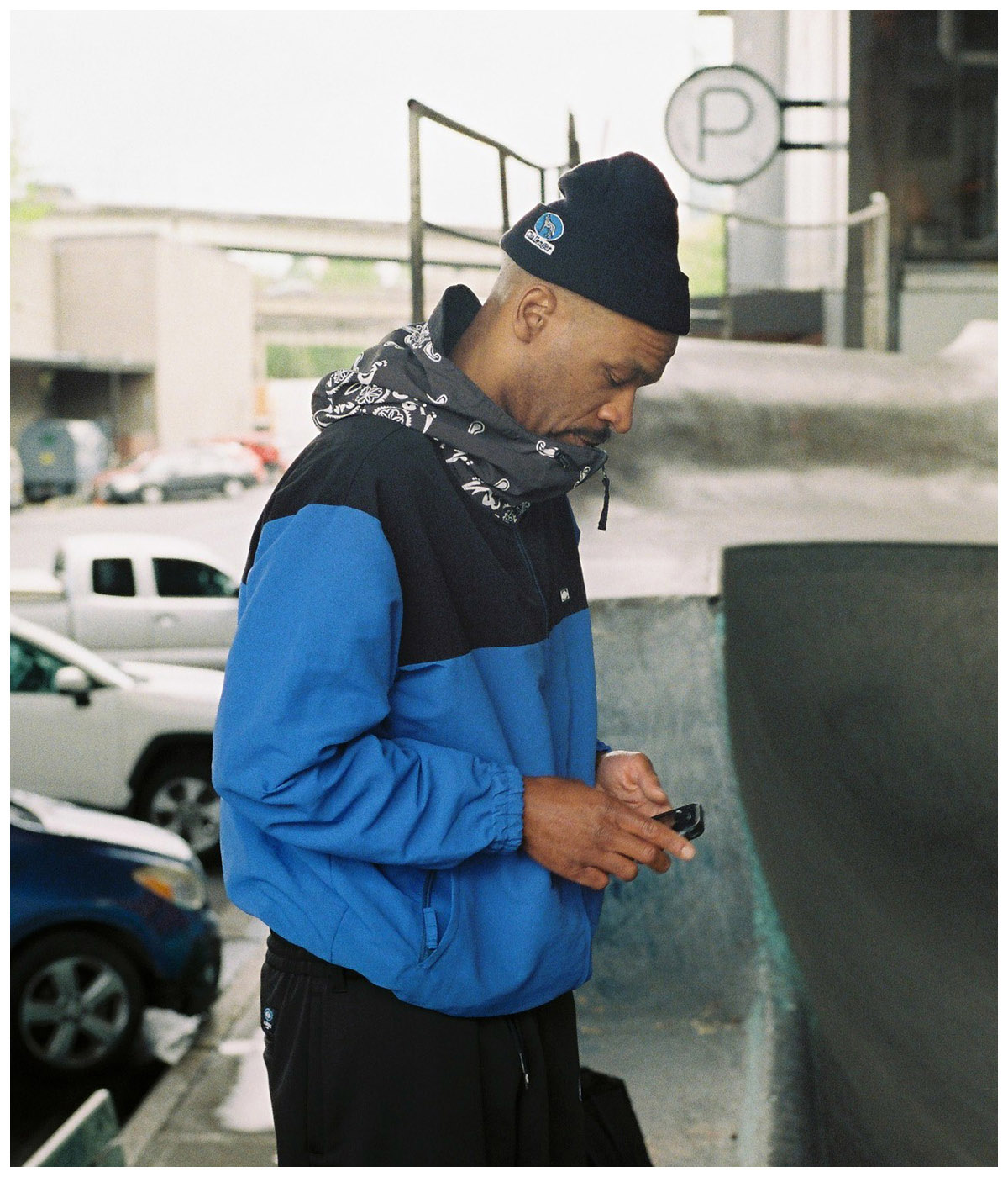 Slugger フード付きジャケット上下 M 黒/青 BANDANA FIELD JACKET【NAVY-BLACK】｜CHALLENGER｜MELTING POT（正規