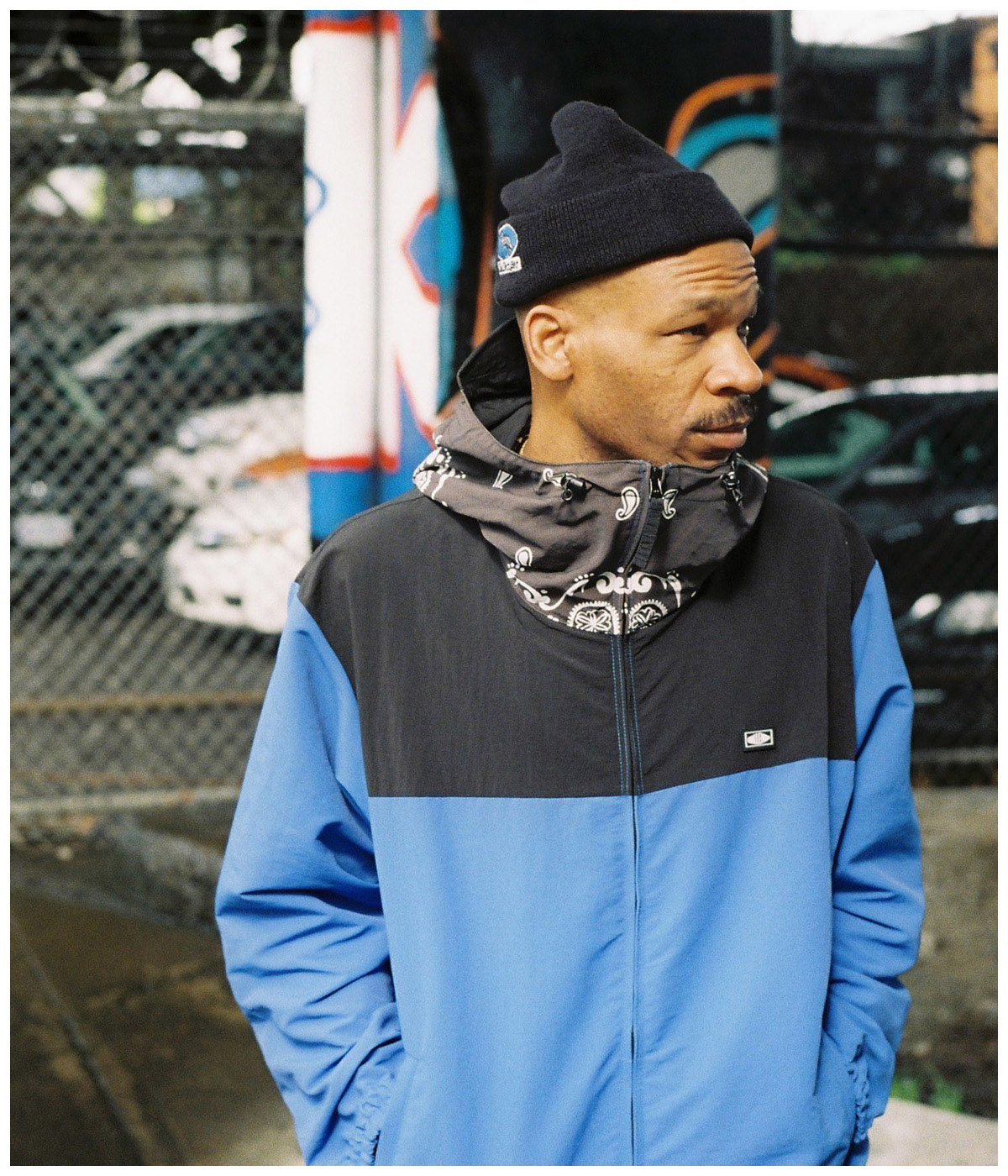 ジャケット・アウター F.C.R.B. BANDANA TRAINING JACKET NAVY L BANDANA FIELD JACKET【NAVY-BLACK】｜CHALLENGER｜MELTING POT（正規
