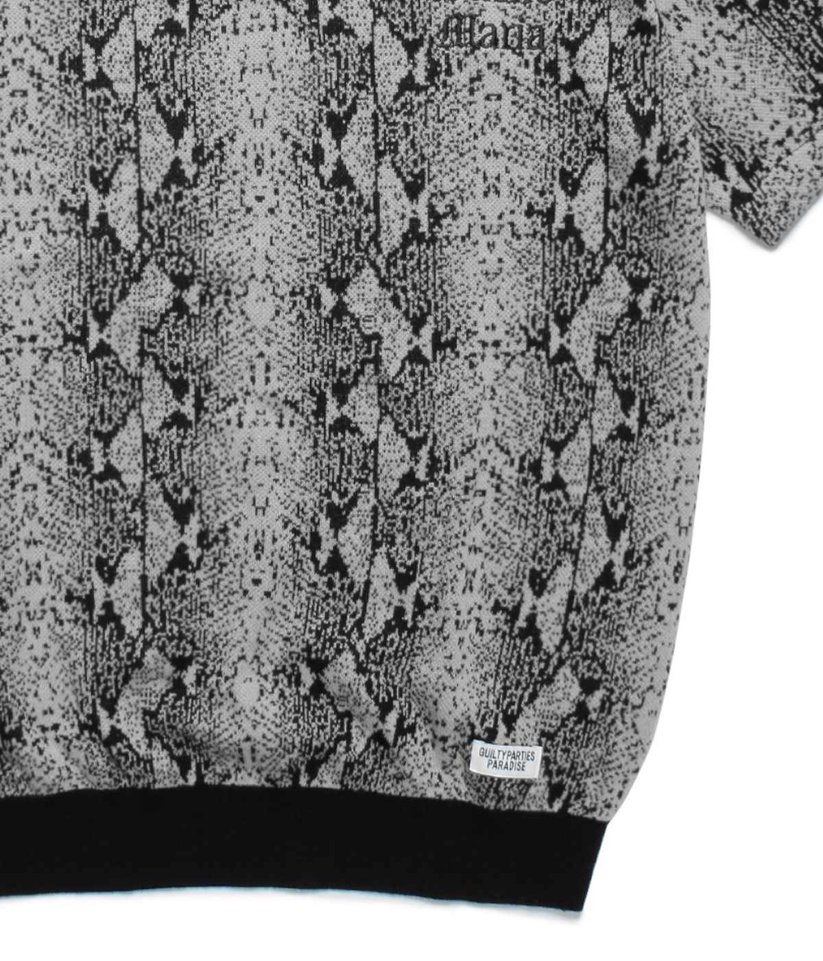 PYTHON KNIT JACQUARD POLO SHIRT【GRAY】｜WACKO MARIA｜MELTING POT（正規取扱店・通販）