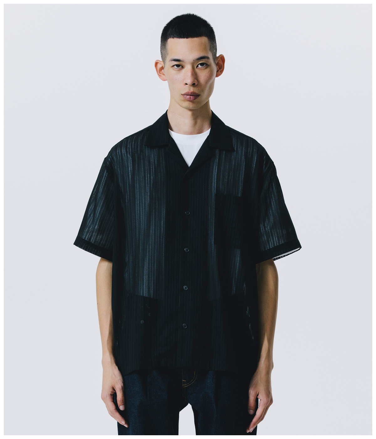 R9 STRIPE S/S SHIRT【BLACK】