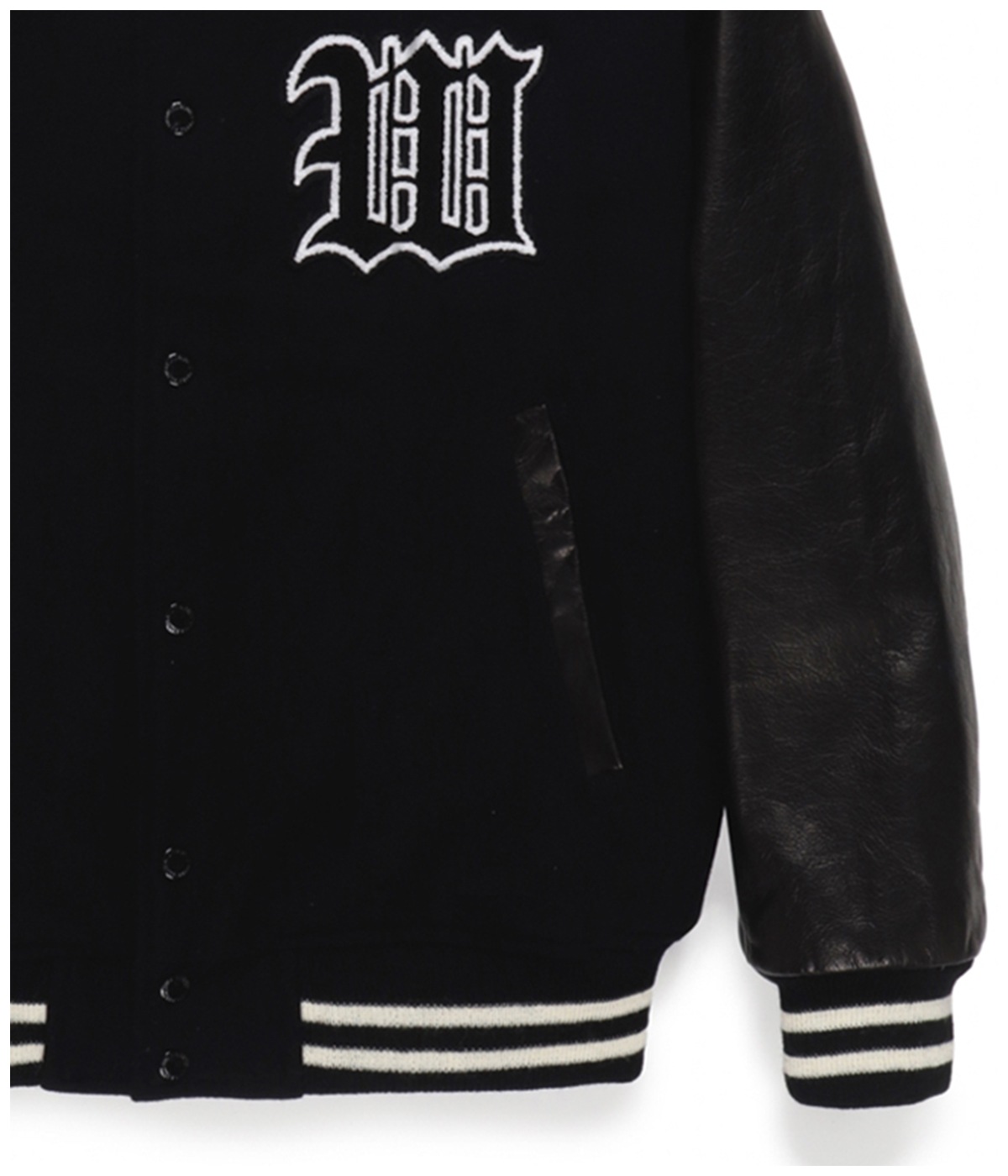 LEATHER VARSITY JACKET (TYPE-2)【BLACK】