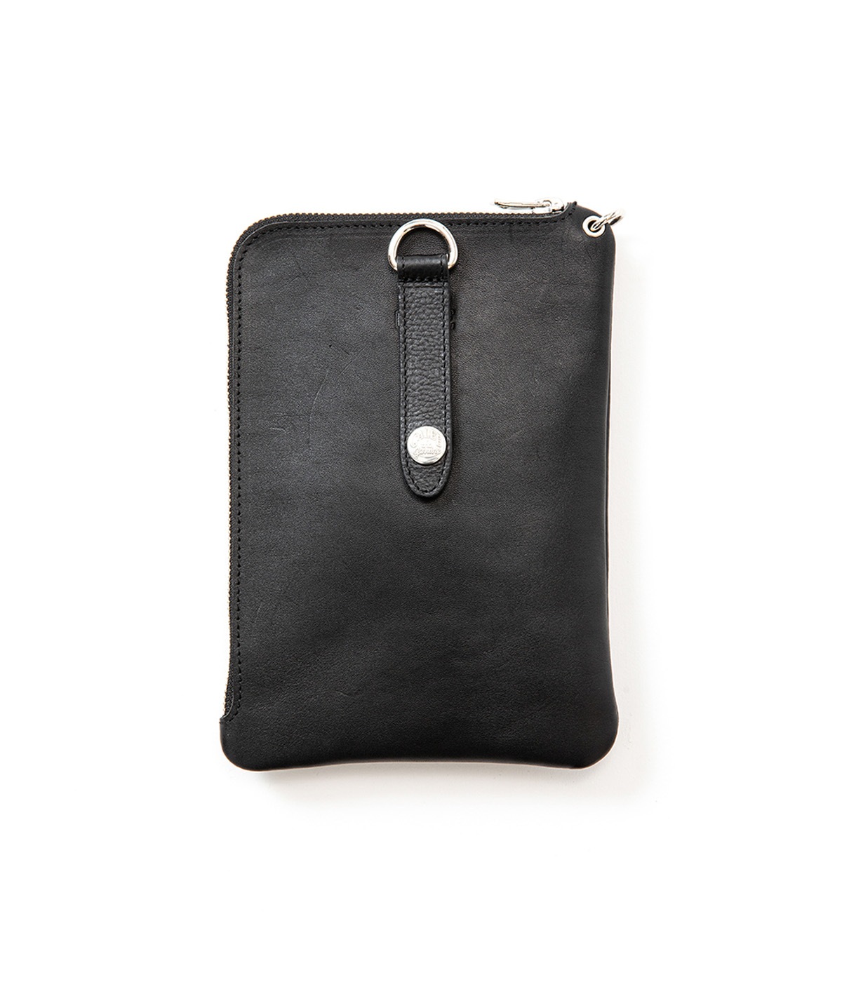 STUDS LEATHER FLAT TYPE MULTI POUCH【BLACK】｜CALEE｜MELTING POT