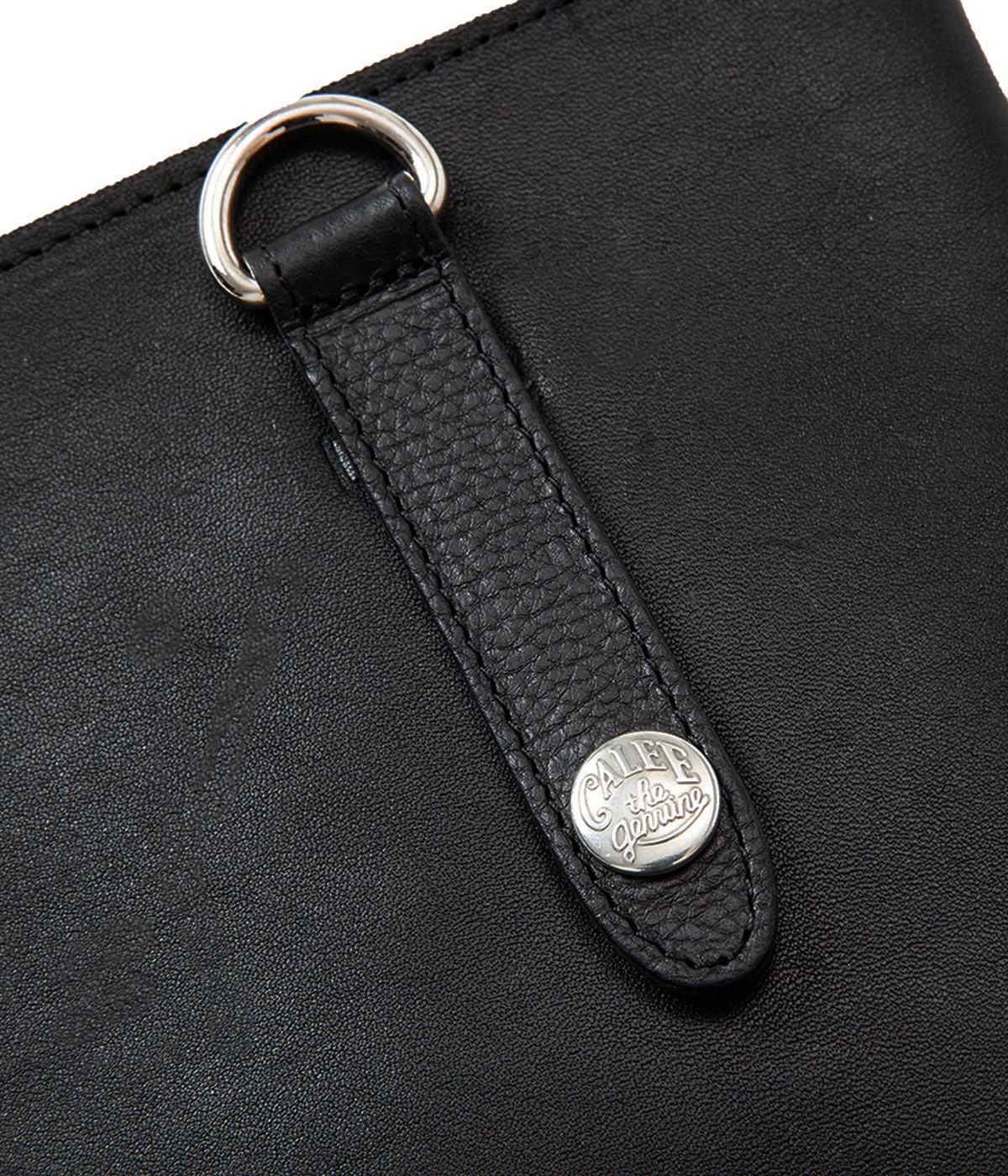 STUDS LEATHER FLAT TYPE MULTI POUCH【BLACK】｜CALEE｜MELTING POT