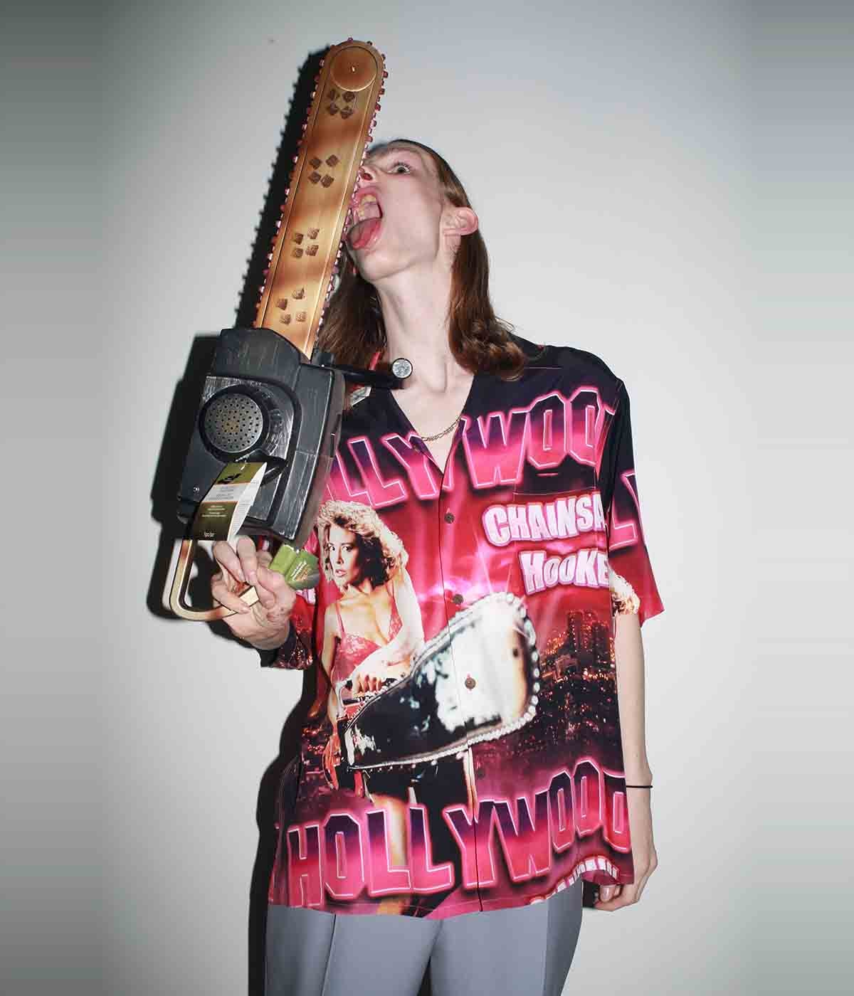 HOLLYWOOD CHAINSAW HOOKERS / S/S HAWAIIAN SHIRT (TYPE-1)【COLOR