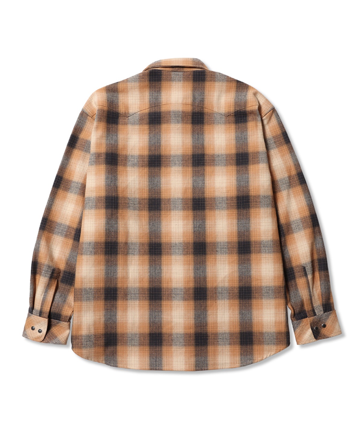 OMBRE CHECK WESTERN L/S SH【ORANGE】