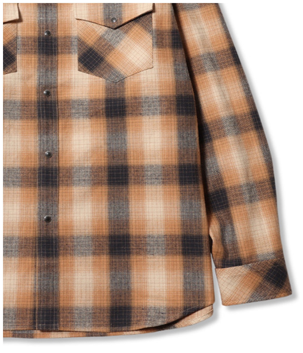 OMBRE CHECK WESTERN L/S SH【ORANGE】