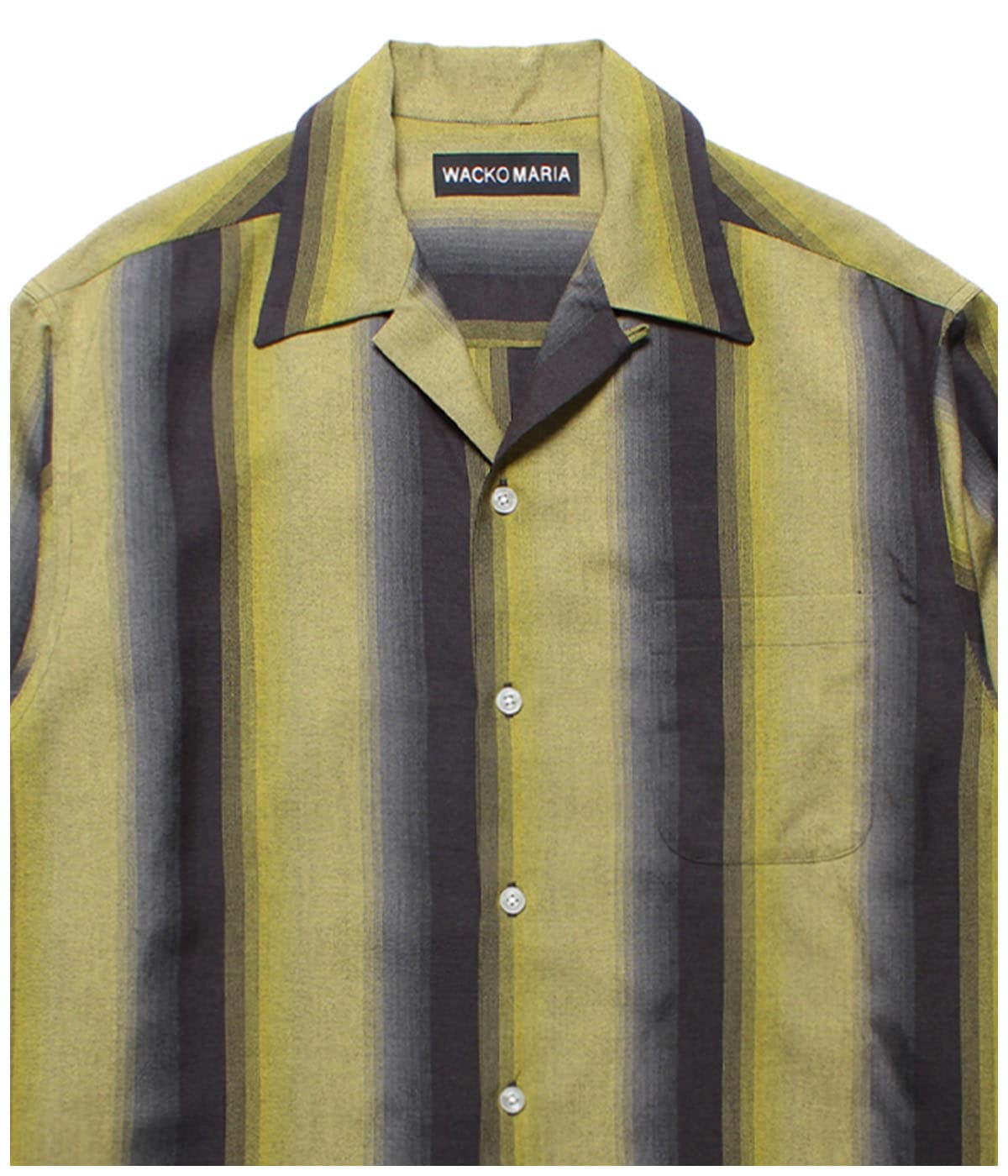 OMBRE STRIPE OPEN COLLAR SHIRT【YELLOW】