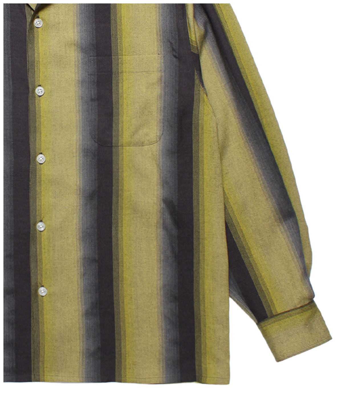 OMBRE STRIPE OPEN COLLAR SHIRT【YELLOW】