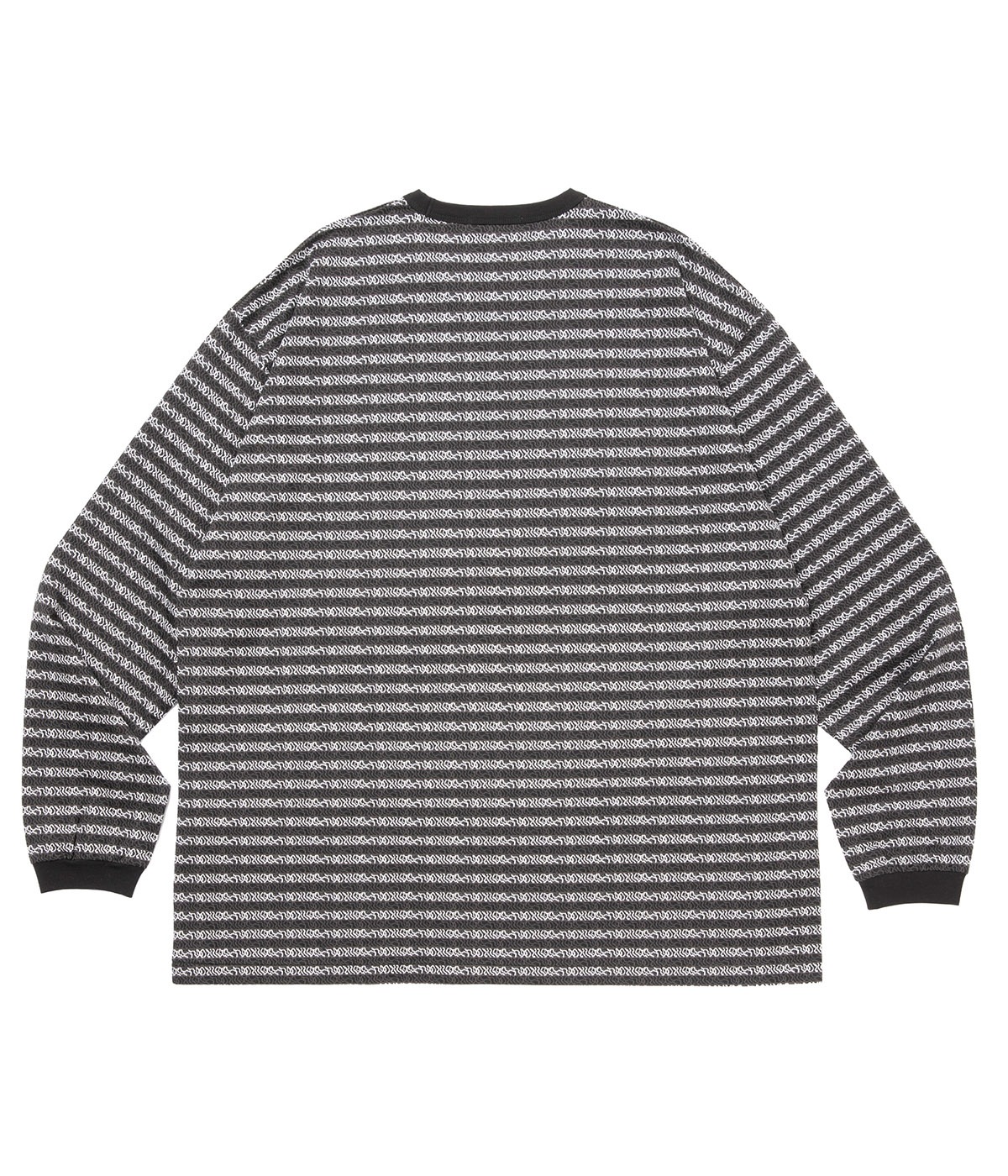 Supima Jacquard Border L/S Tee【BLACK】｜COOTIE PRODUCTIONS