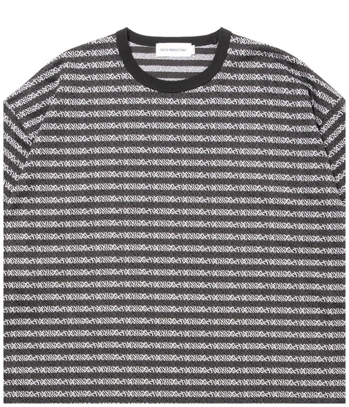 Supima Jacquard Border L/S Tee【BLACK】｜COOTIE PRODUCTIONS
