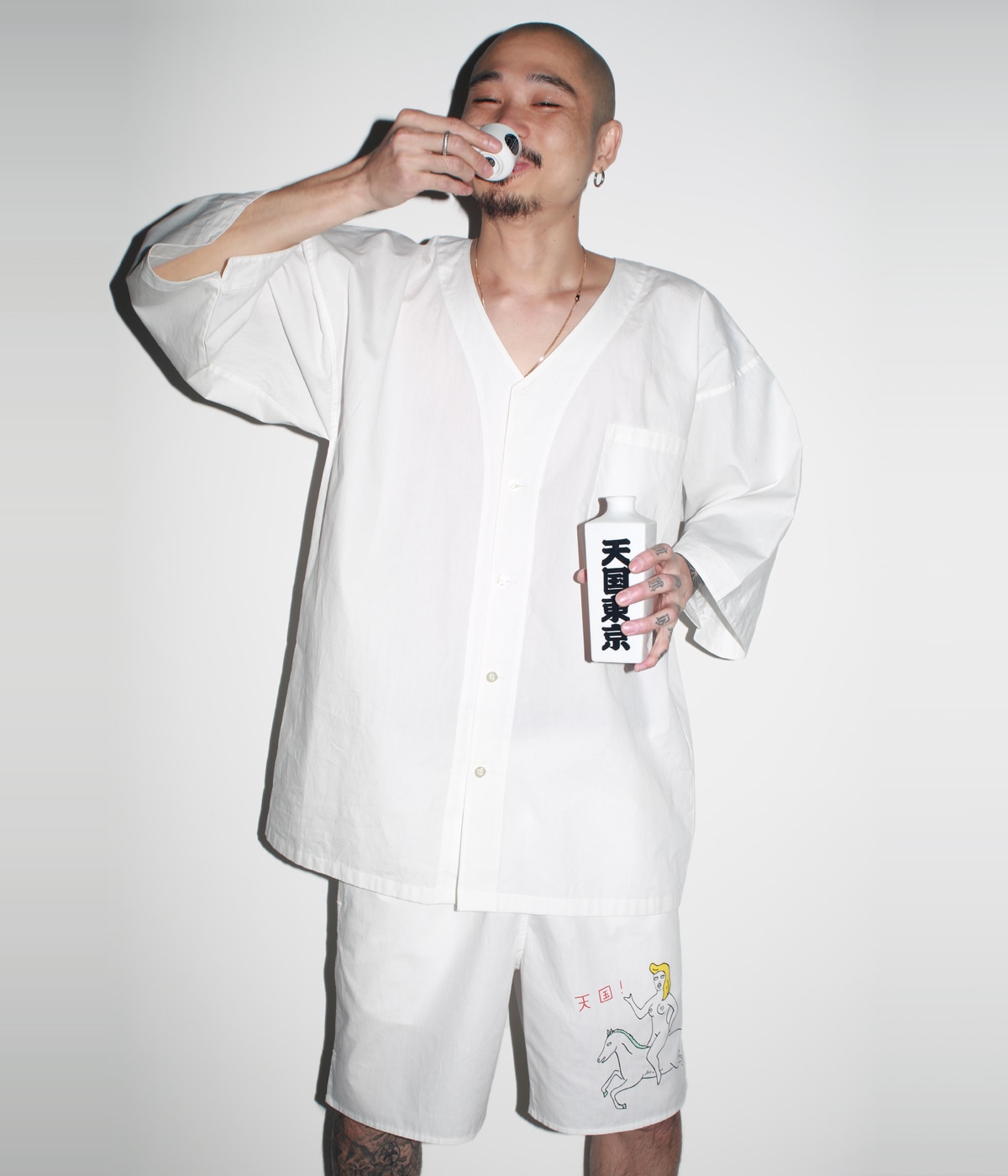 世界平和プロジェクト DABO SHIRT (TYPE-2)【WHITE】