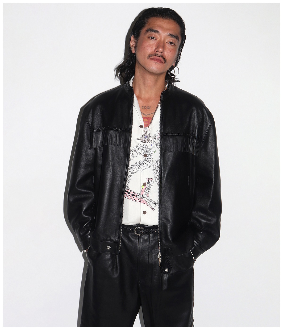 WOLF'S HEAD / LETAHER SINGLE COWBOY RAIDERS JACKET【BLACK】｜WACKO