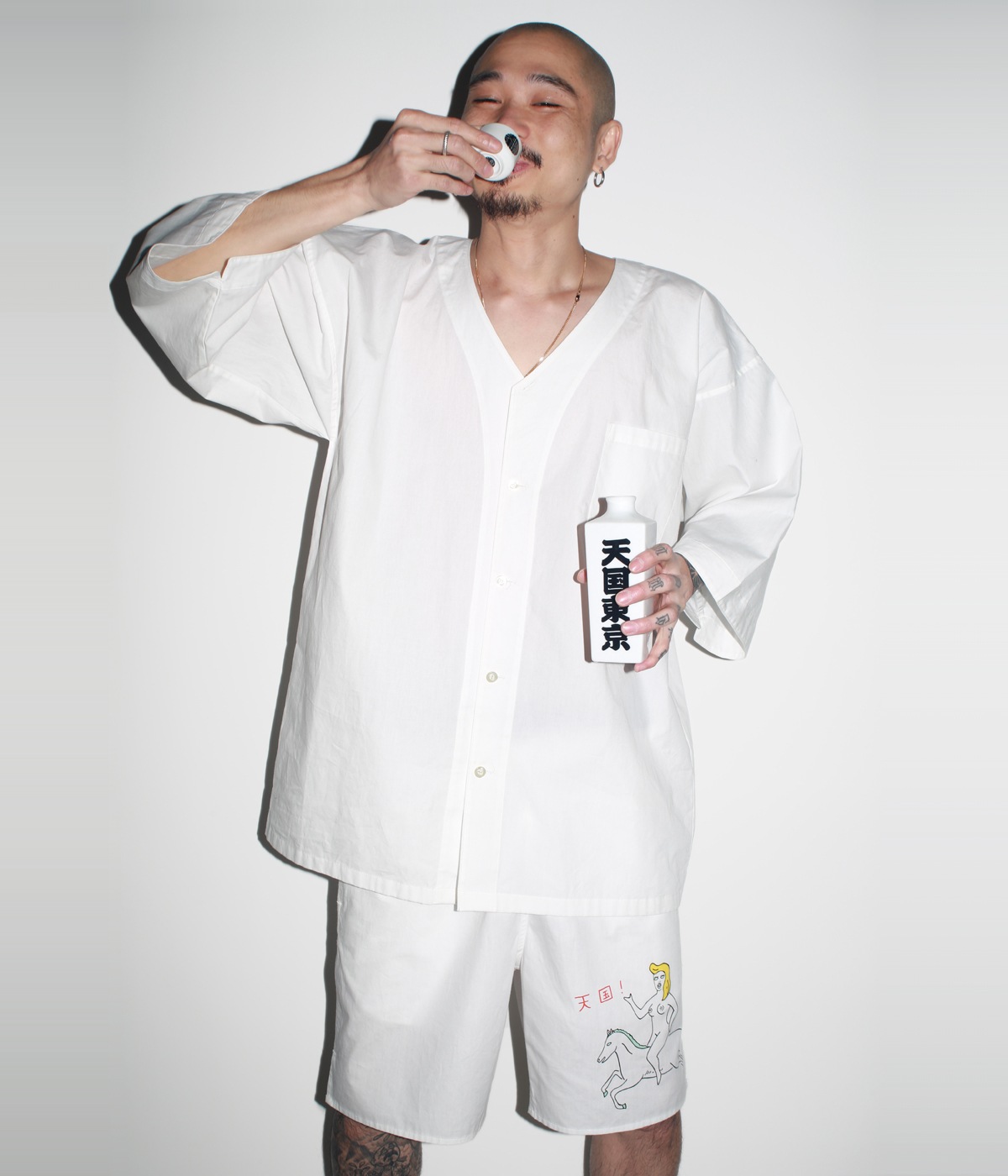 世界平和プロジェクト DABO SHIRT (TYPE-1)【WHITE】｜WACKO MARIA