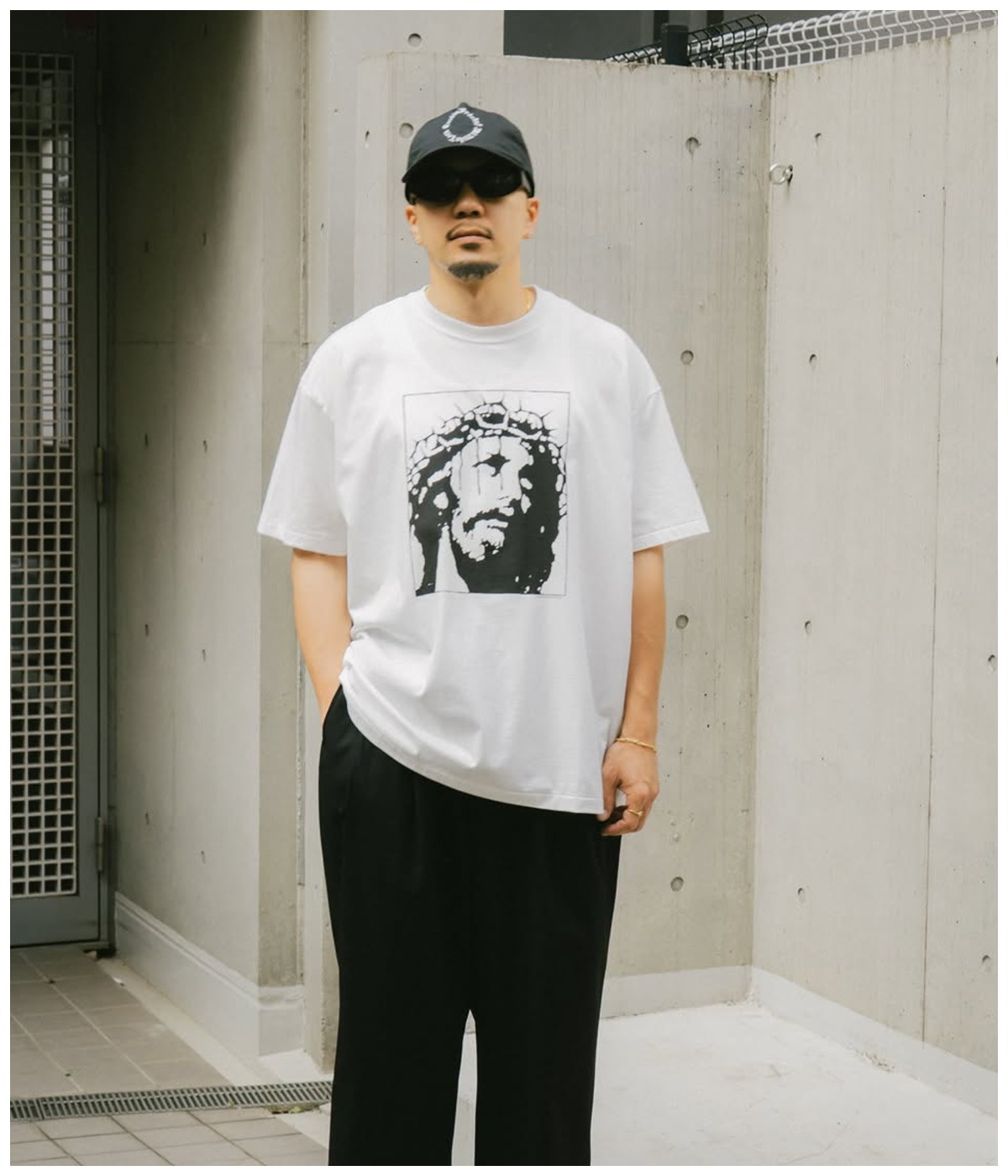 Print S/S Tee - JESUS【WHITE】