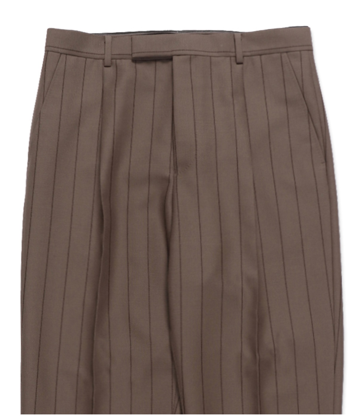 DORMEUIL / STRIPED PLEATED TROUSERS (TYPE-1)【GRAY】｜WACKO MARIA