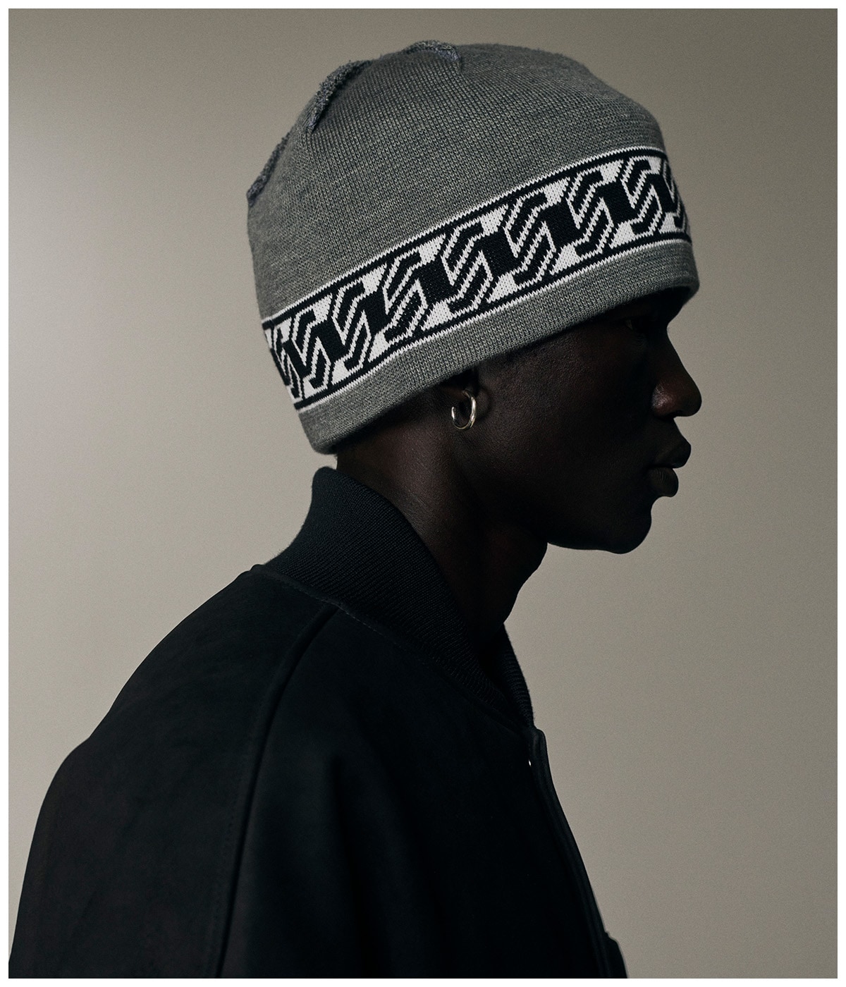 Jacquard Cuffless Beanie【BLACK】｜COOTIE PRODUCTIONS®︎｜MELTING