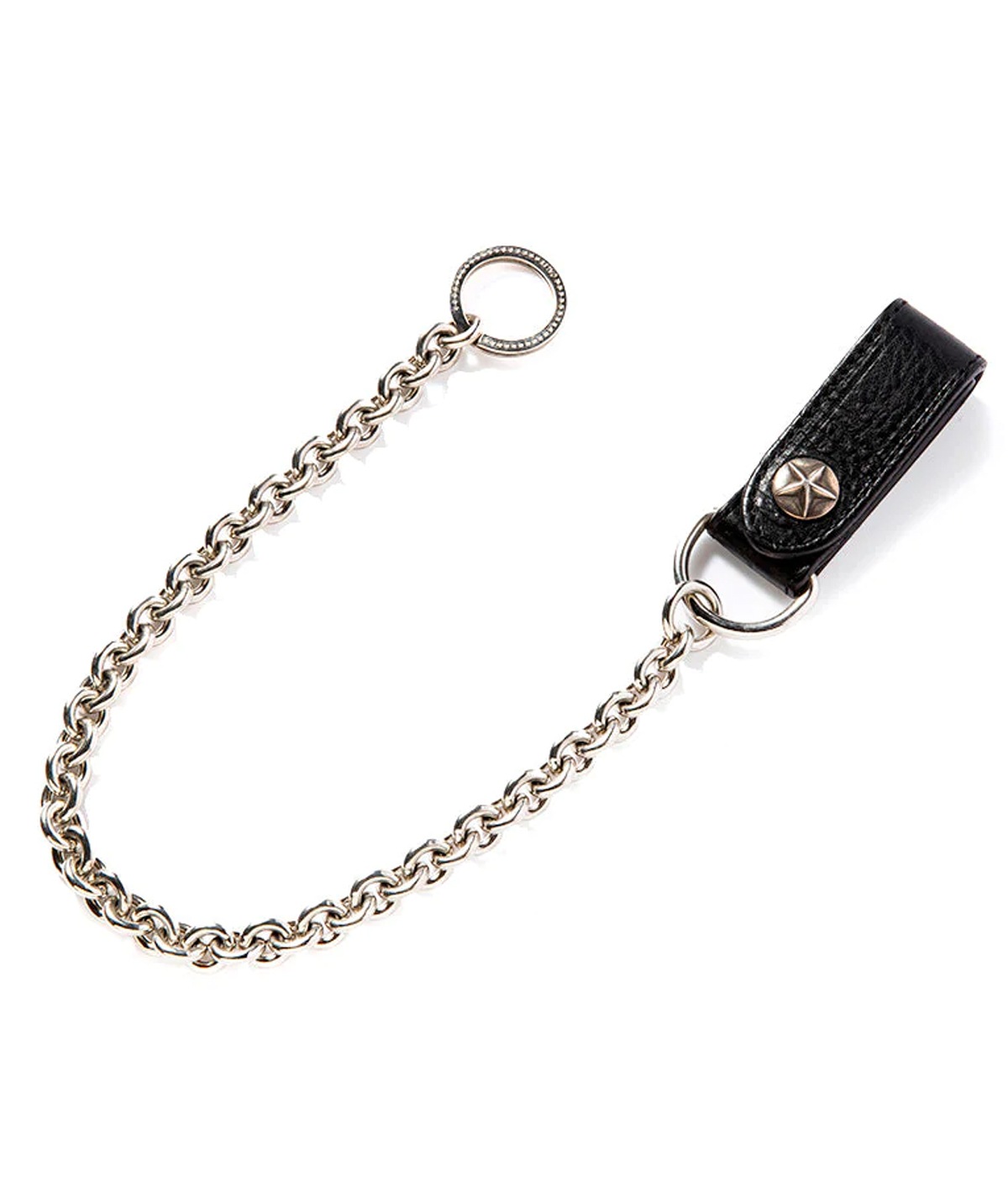 SILVER STAR CONCHO LEATHER WALLET CHAIN【BLACK】｜CALEE｜MELTING