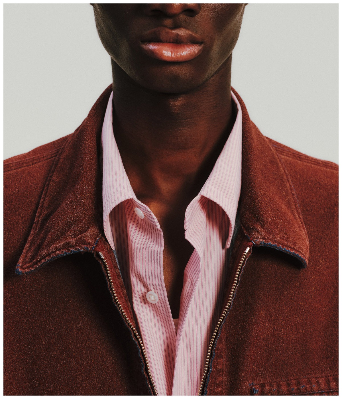 Grainy Denim Work Jacket【RED】