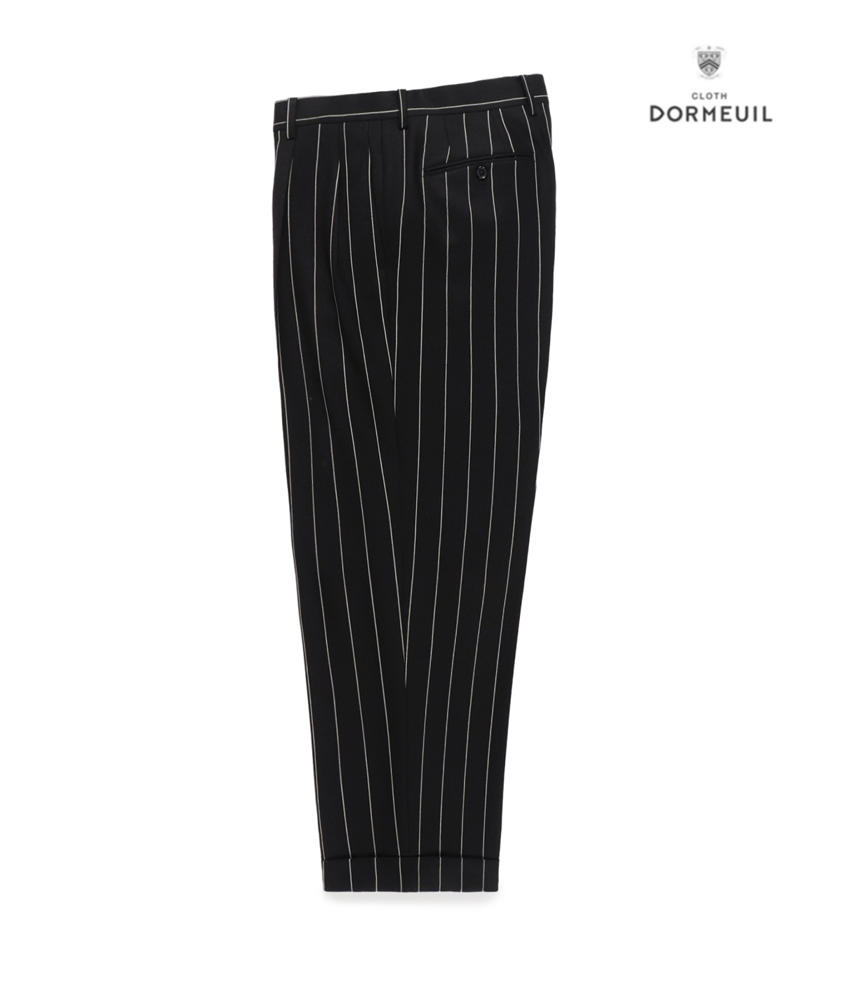 パンツ WACKO MARIA DORMEUIL PLEATED TROUSERS DORMEUIL / STRIPED PLEATED TROUSERS (TYPE-2)【BLACK】｜WACKO MARIA
