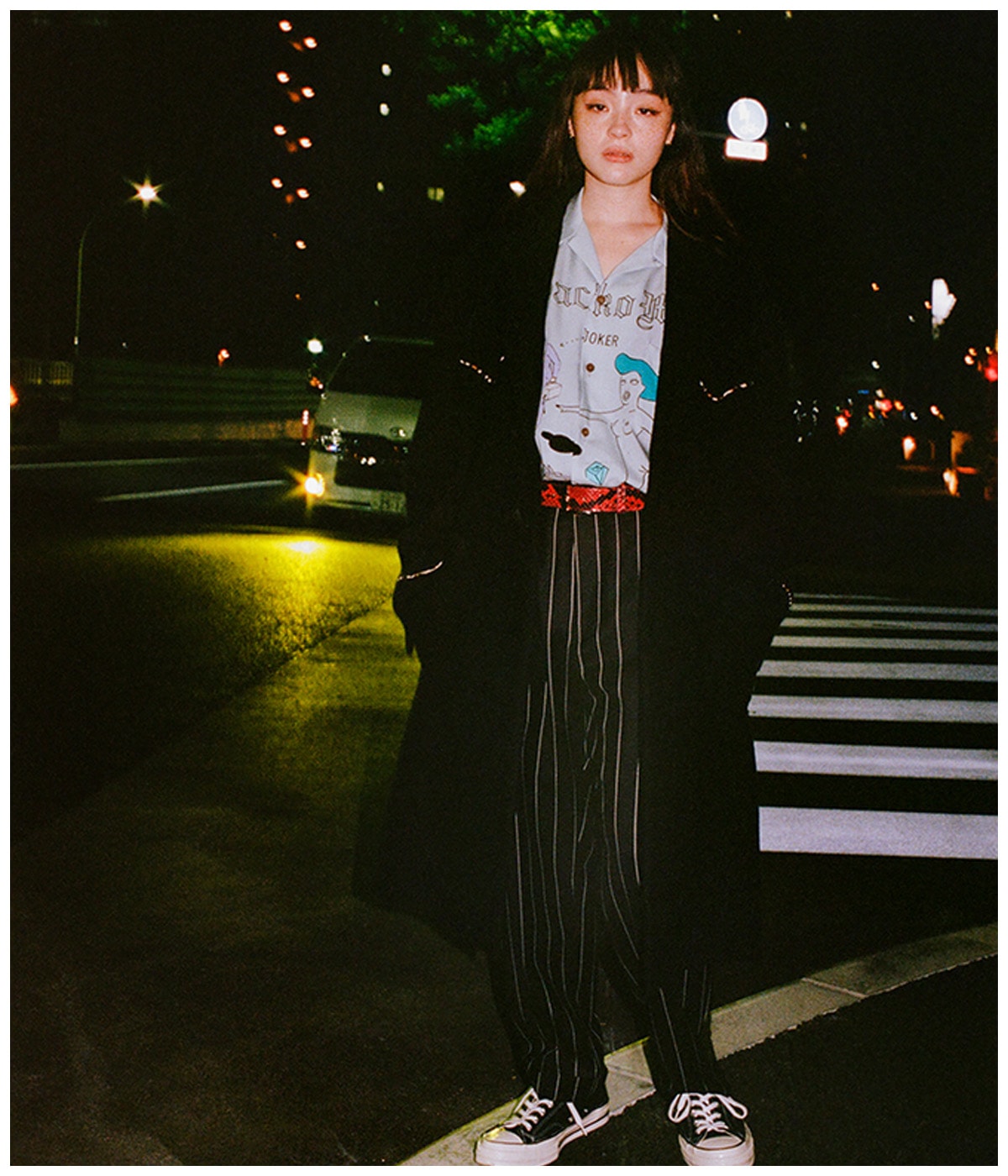 DORMEUIL / STRIPED PLEATED TROUSERS (TYPE-2)【BLACK】｜WACKO MARIA