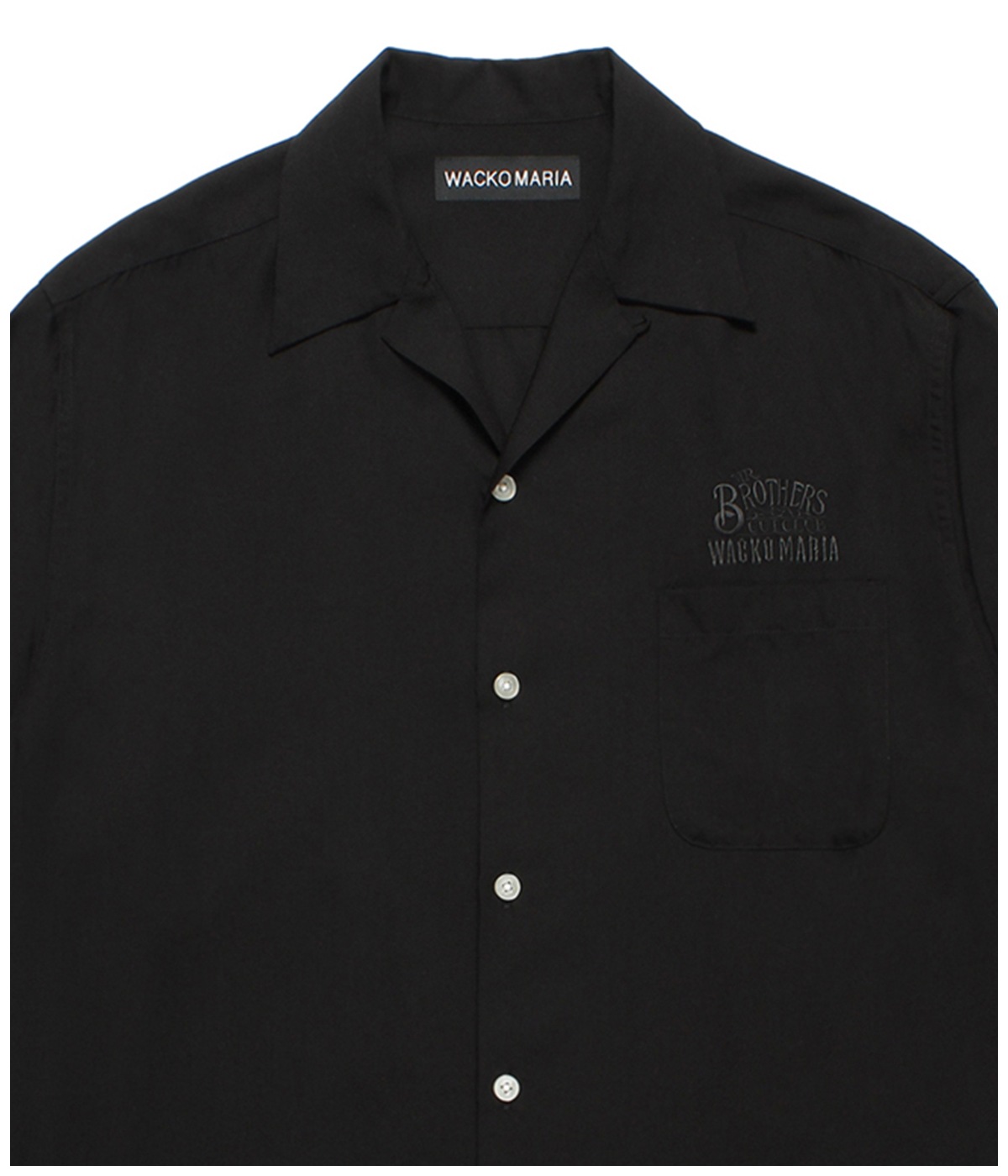 WACKO MARIA MR.BROTHERS CUT CLUB SHIRT 黒 MR.BROTHERS CUT CLUB / 50'S SHIRT【BLACK】｜WACKO MARIA