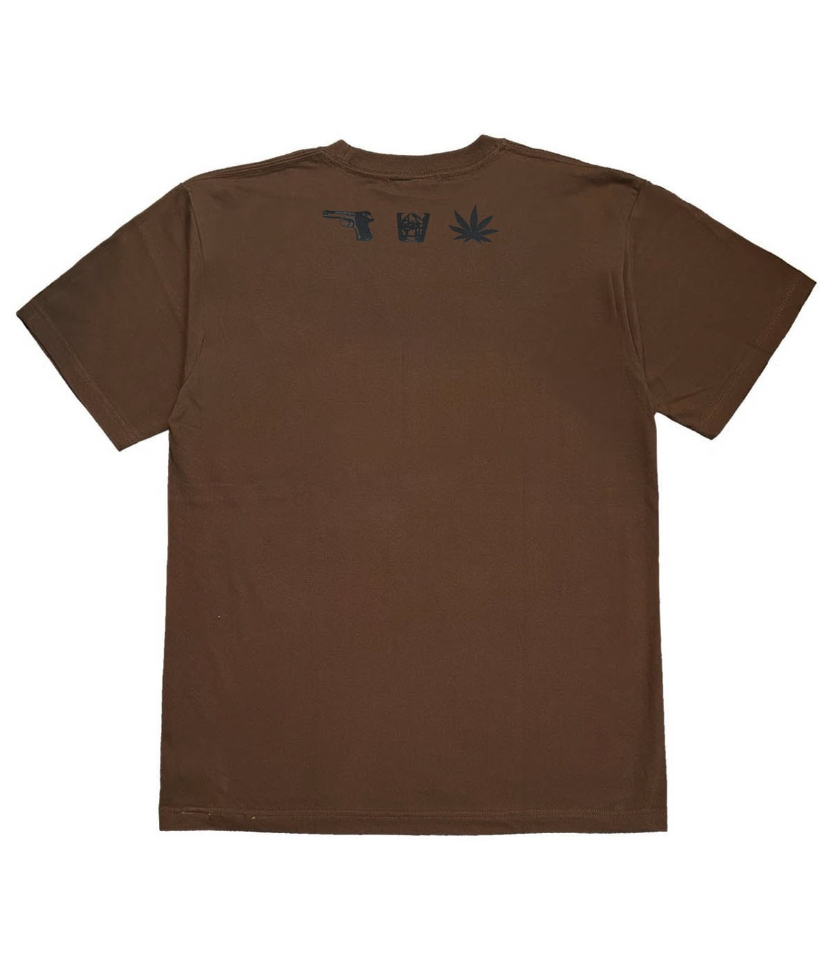 DRUNK,HIGH ＆ UNEMPLOYED T SHIRT【BROWN】