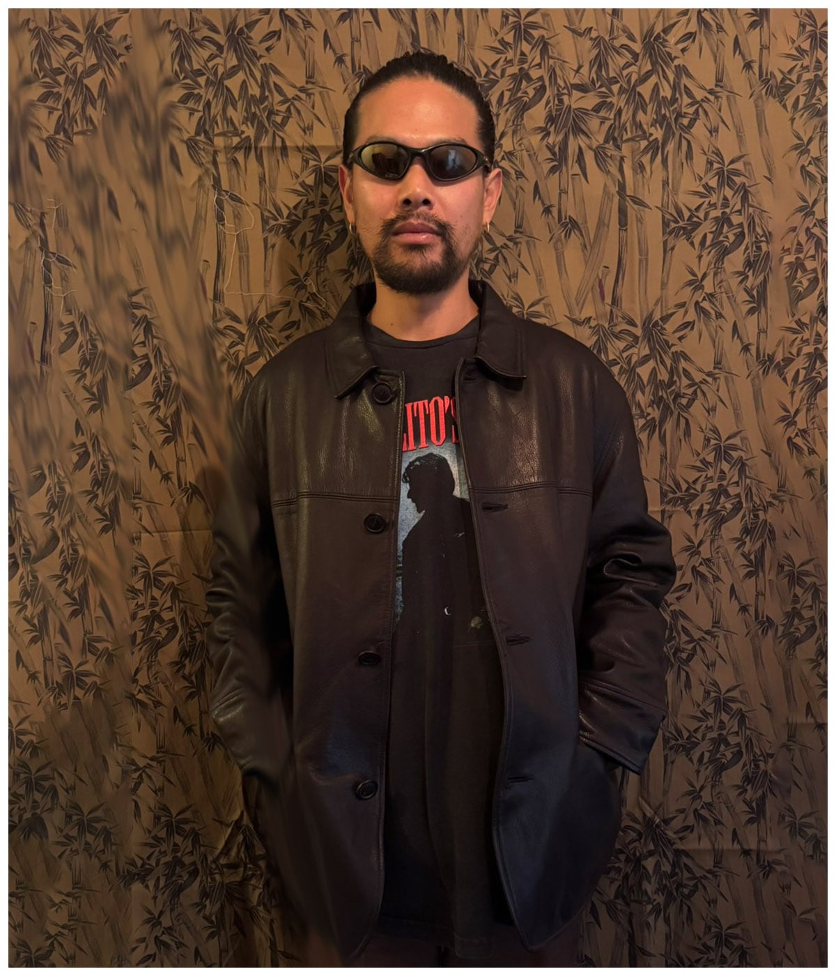 LEATHER HALF COAT【BLACK】