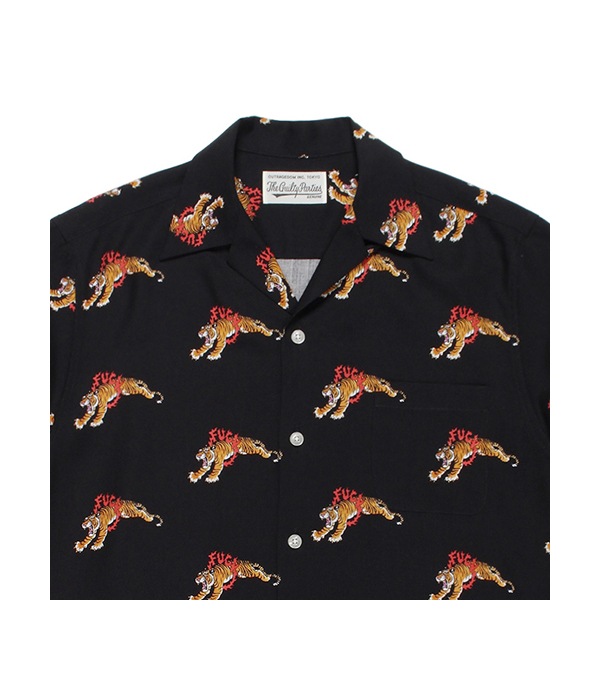 TIM LEHI / S/S HAWAIIAN SHIRT (TYPE-5)【BLACK】